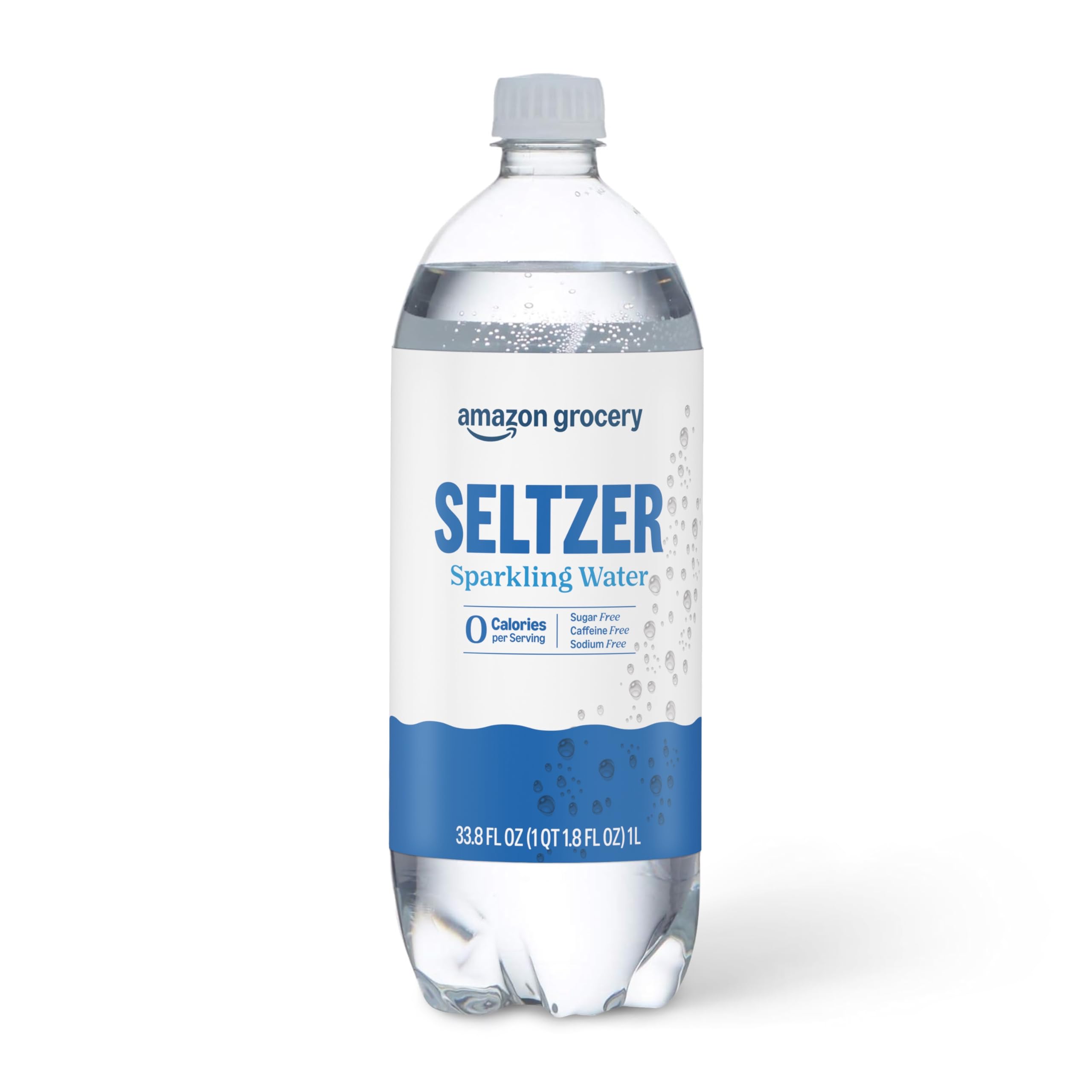 Amazon Grocery, Seltzer Sparkling Water, 33.8 Fl Oz