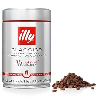 illy Whole Bean Coffee, Classico Medium Roast, 100% Arabica, Premium Italian Coffee, Ideal for Espresso, Drip, Moka and French Press Brewing, 8.8oz