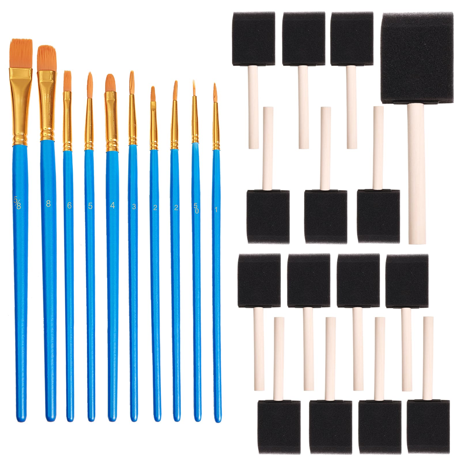 36-Pc Professional Sponge & Nylon Paint Brushes