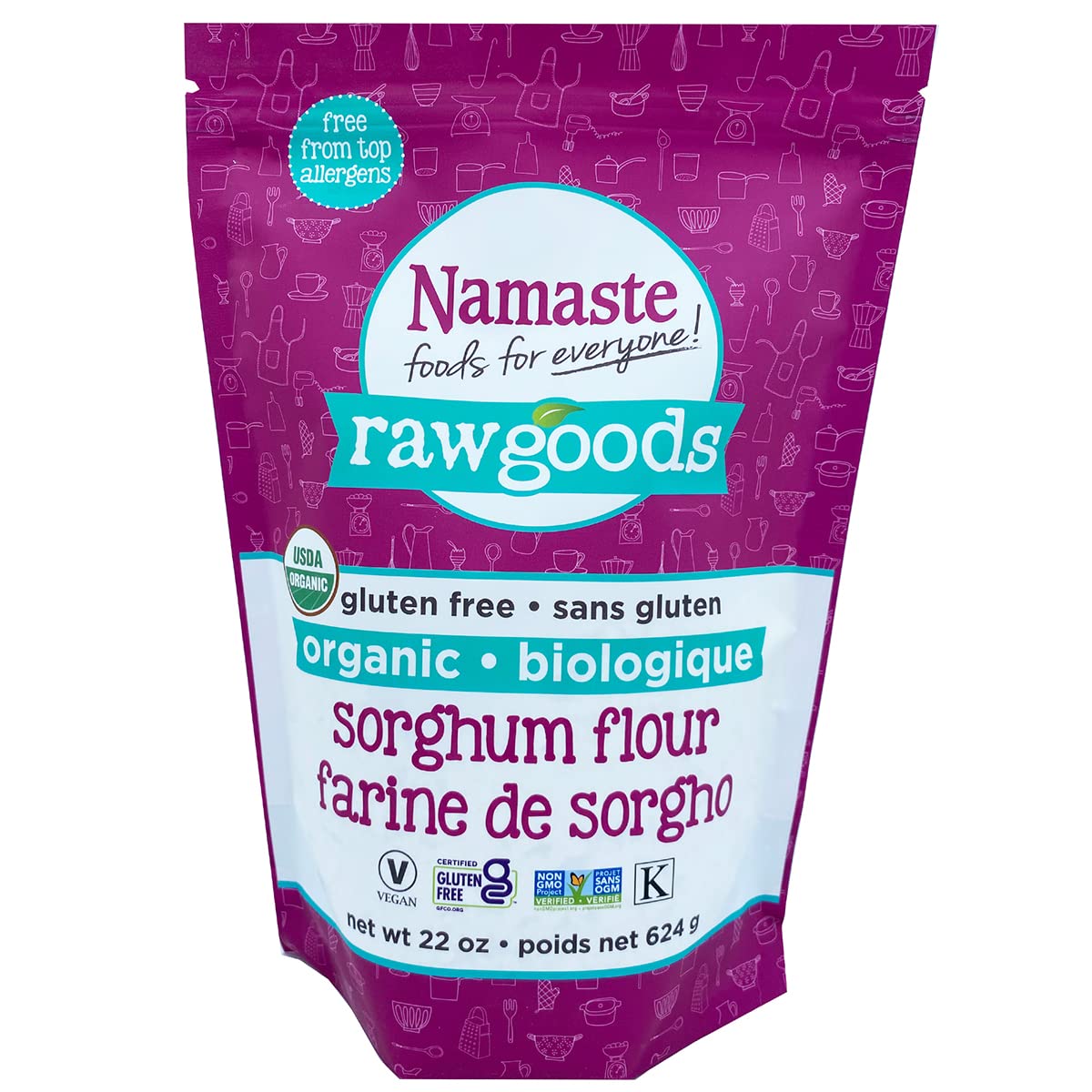 Namaste Foods Organic Sorghum Flour Gluten Free 22oz 6 Pack