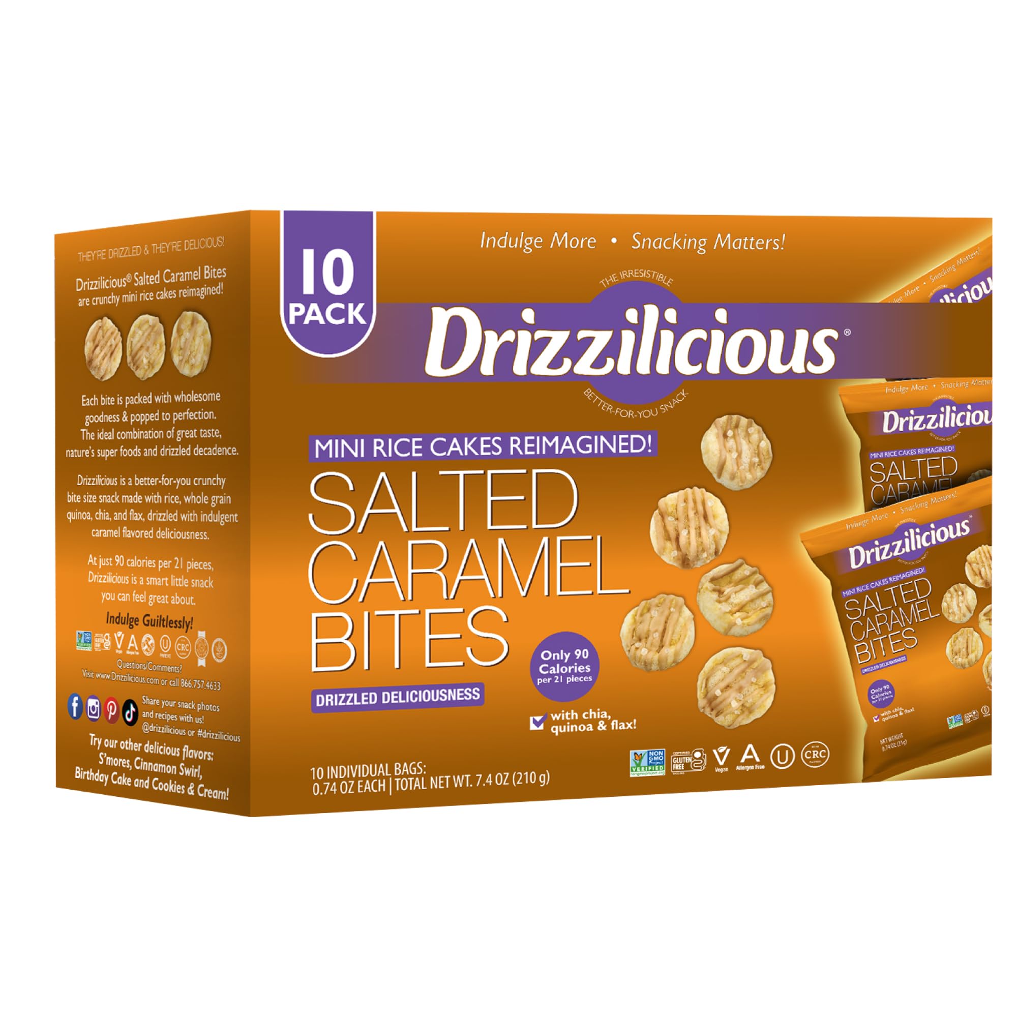 Drizzilicious Salted Caramel Mini Rice Cakes 0.74oz 10-Pack