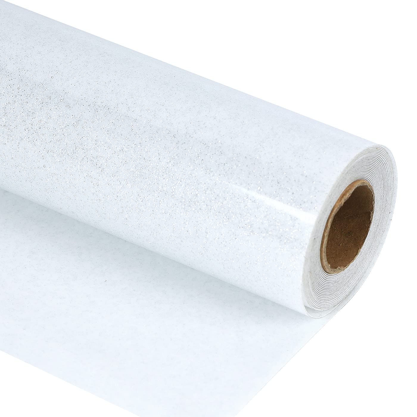 guangyintong Glitter White Heat Transfer Vinyl HTV Rolls, 12" x 8ft Iron on Vinyl for T Shirts HTV Vinyl for All Cutter Machines Easy to Cut & Weed for Heat Vinyl Design
