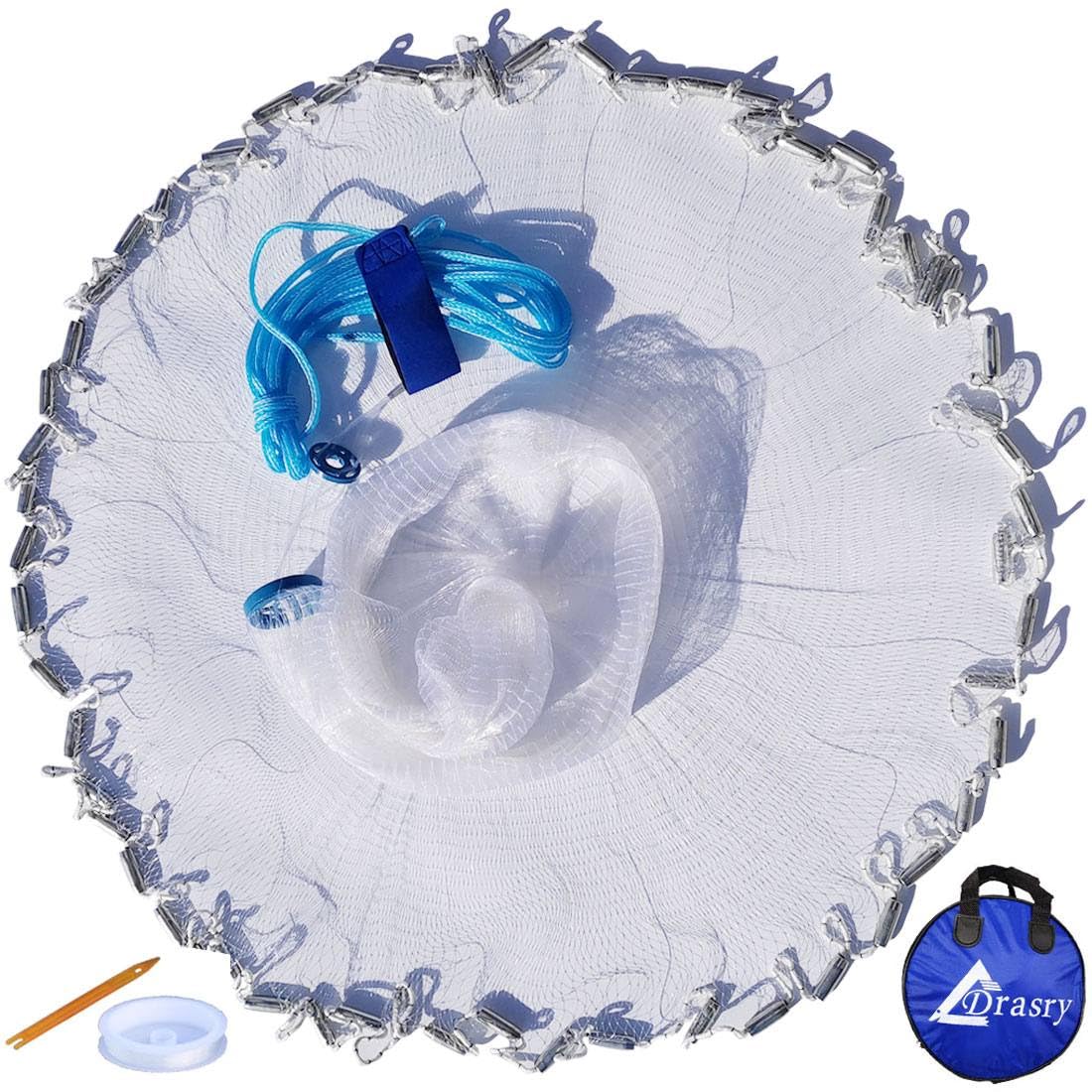 Drasry Saltwater Cast Net 3/8 Inch Mesh 3ft Radius