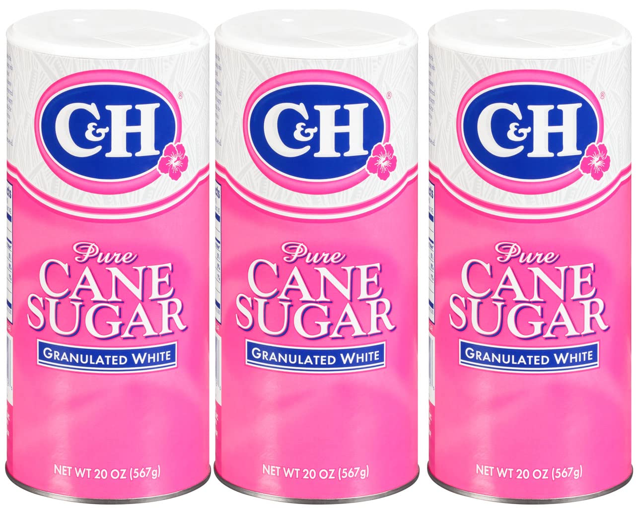 C&H Granulated Pure Cane Sugar 20oz 3 Pack