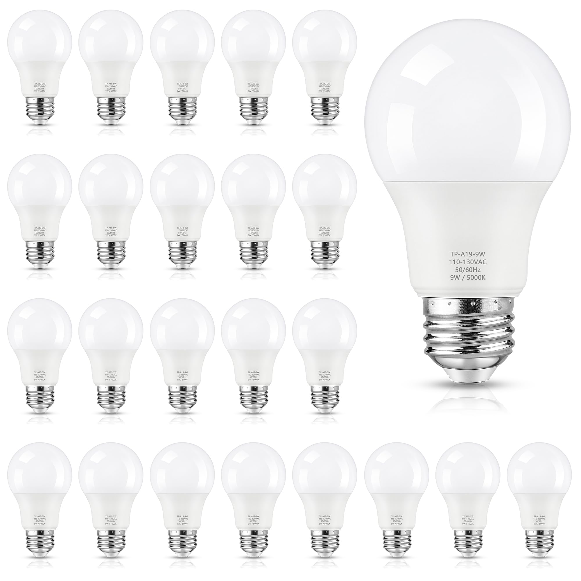 Maylaywood Daylight White A19 LED Bulbs 24 Pack
