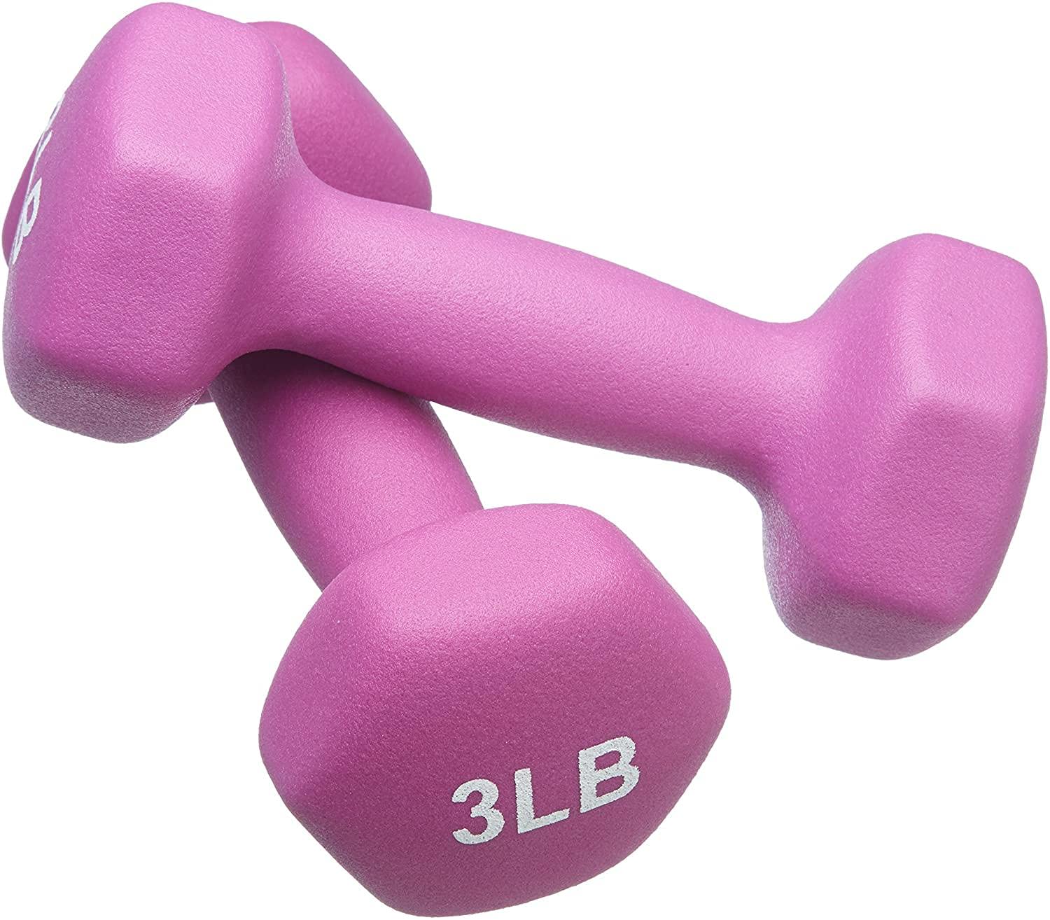 FUXION Hexagon Neoprene Dumbbells Pink Set