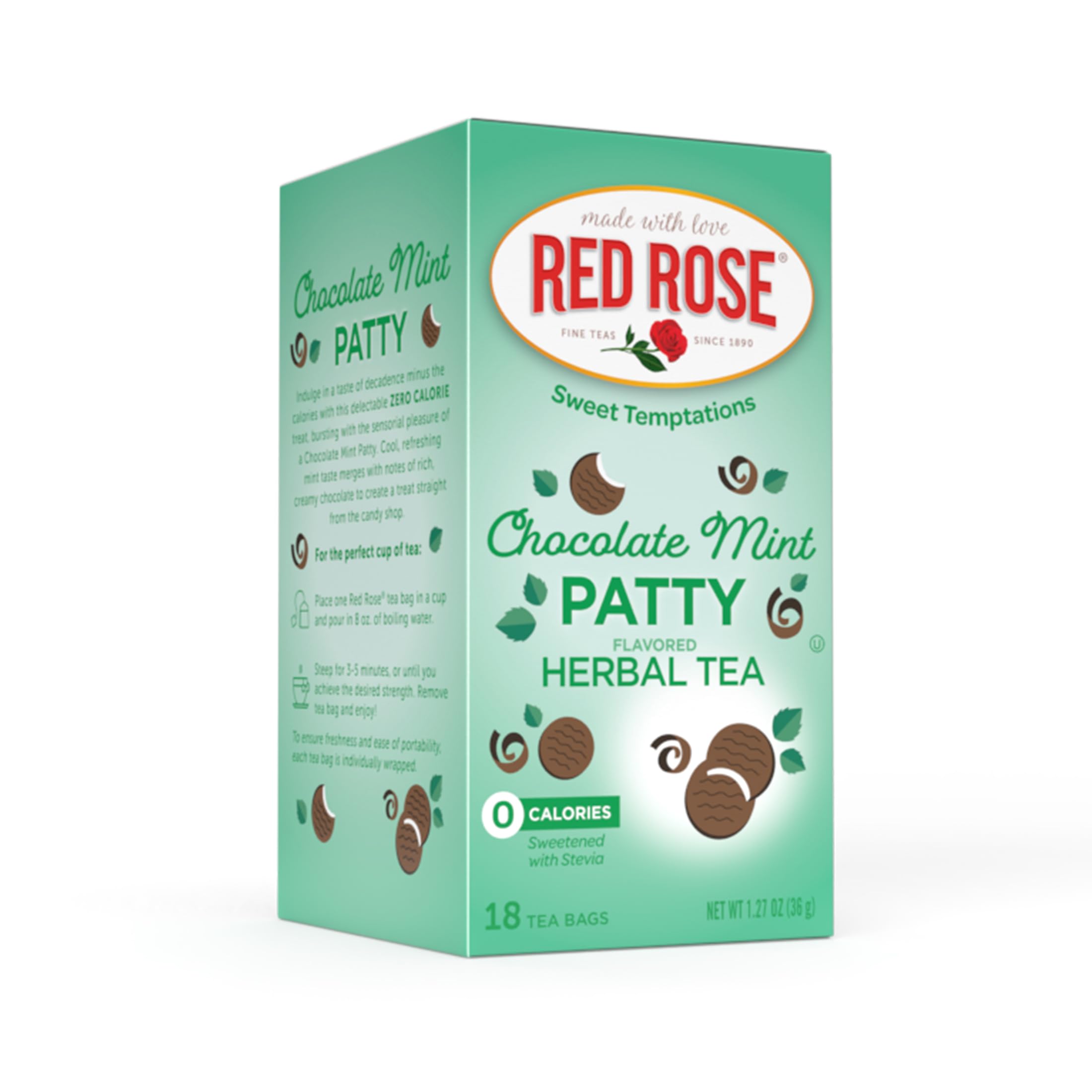 Red Rose Chocolate Mint Patty Dessert Tea 18 Count