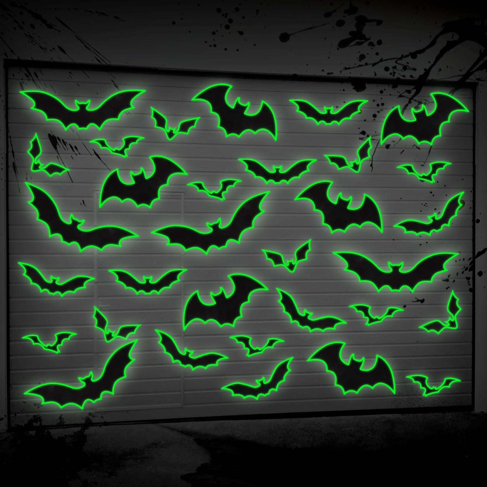 YUJUN Glow in Dark Halloween Bats Magnets 30-Pack