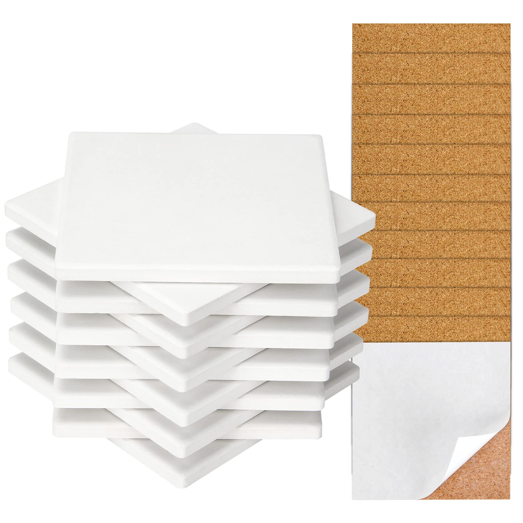 12-Pack 4-Inch Unglazed Ceramic Coaster Tiles