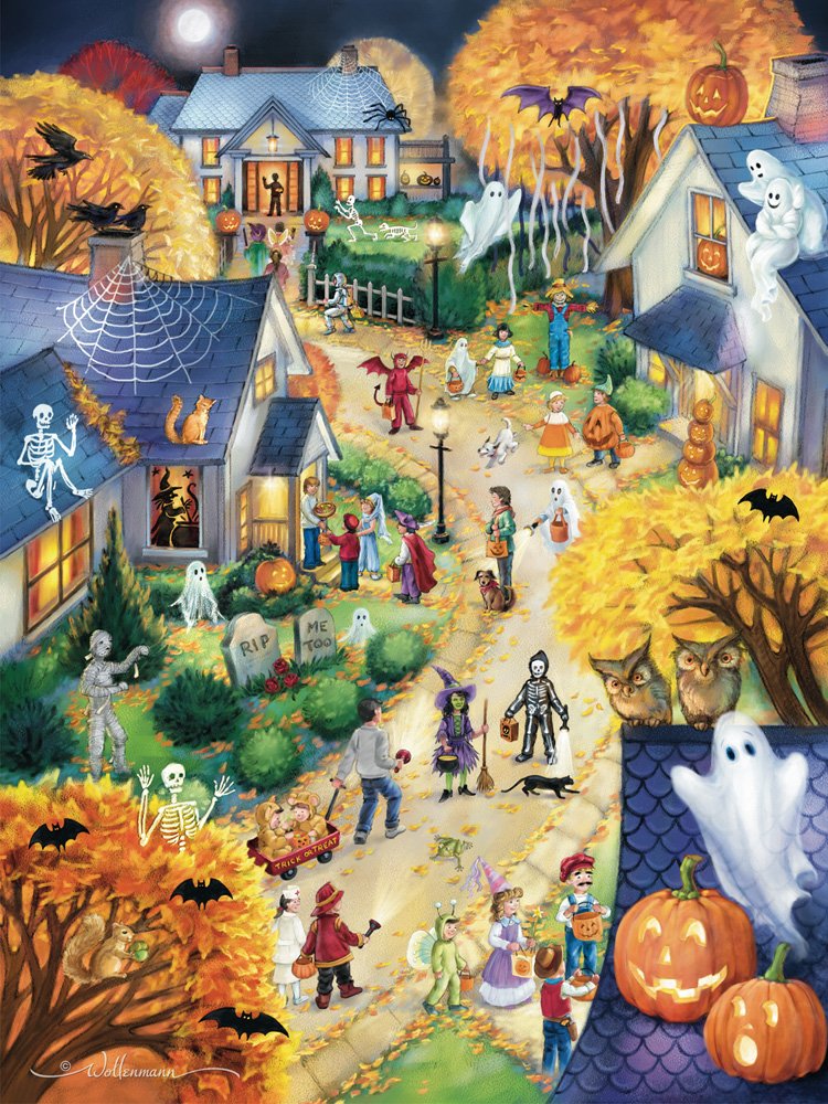 Vermont Christmas Halloween Town Jigsaw Puzzle 550-Piece