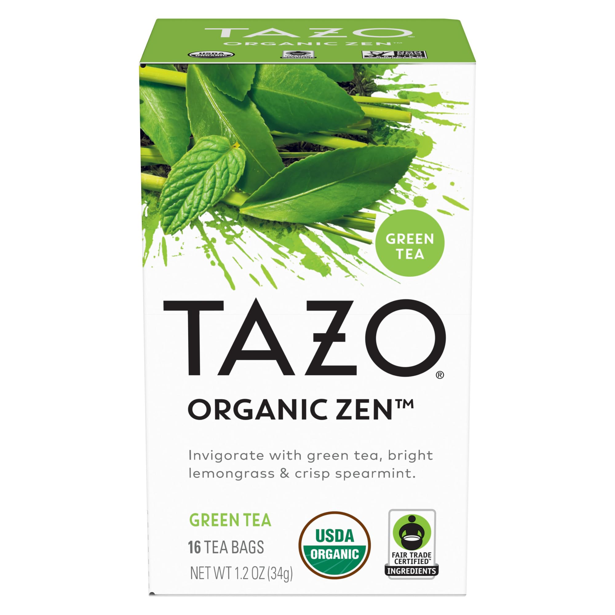 TAZO Organic Zen Green Tea 16 Bags 2-Pack