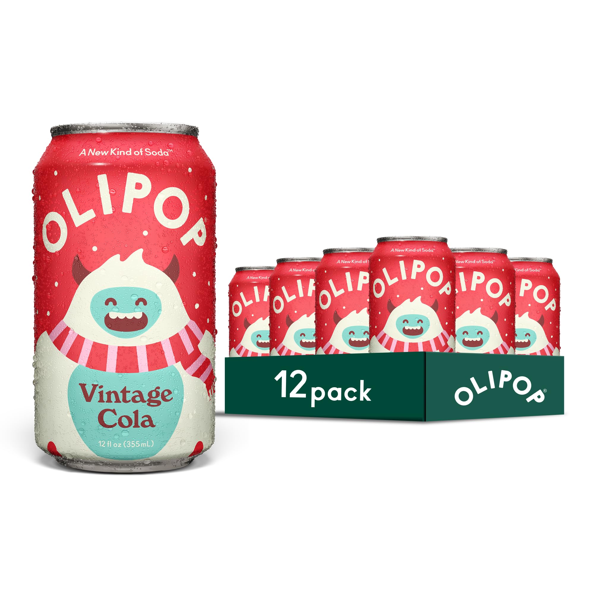 OLIPOP Vintage Cola Prebiotic 12oz Cans 12-Pack