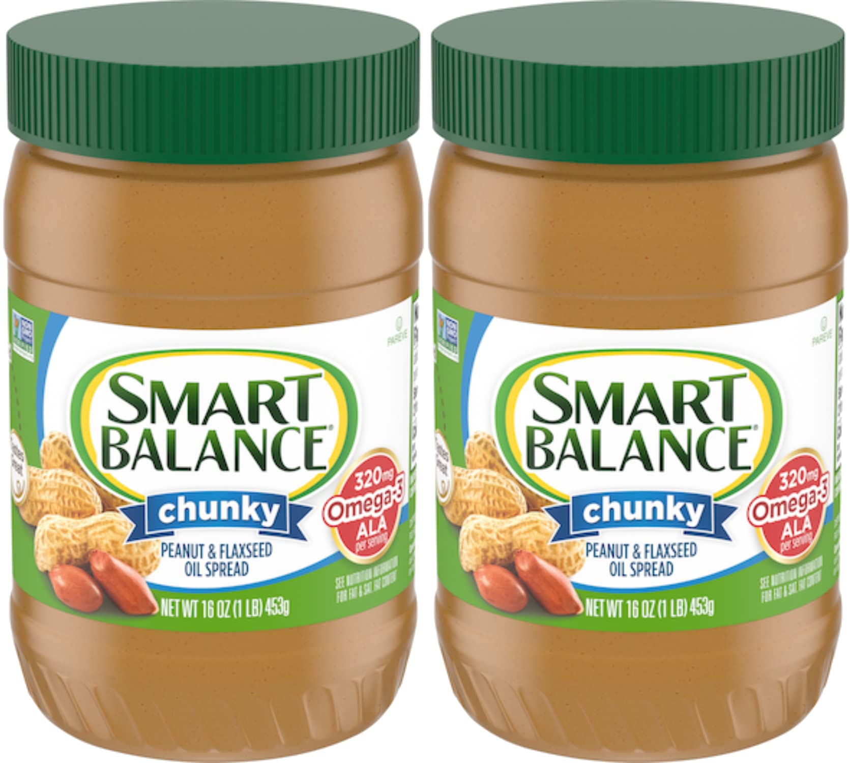 Smart Balance Chunky Peanut Butter 16oz 2 Jars