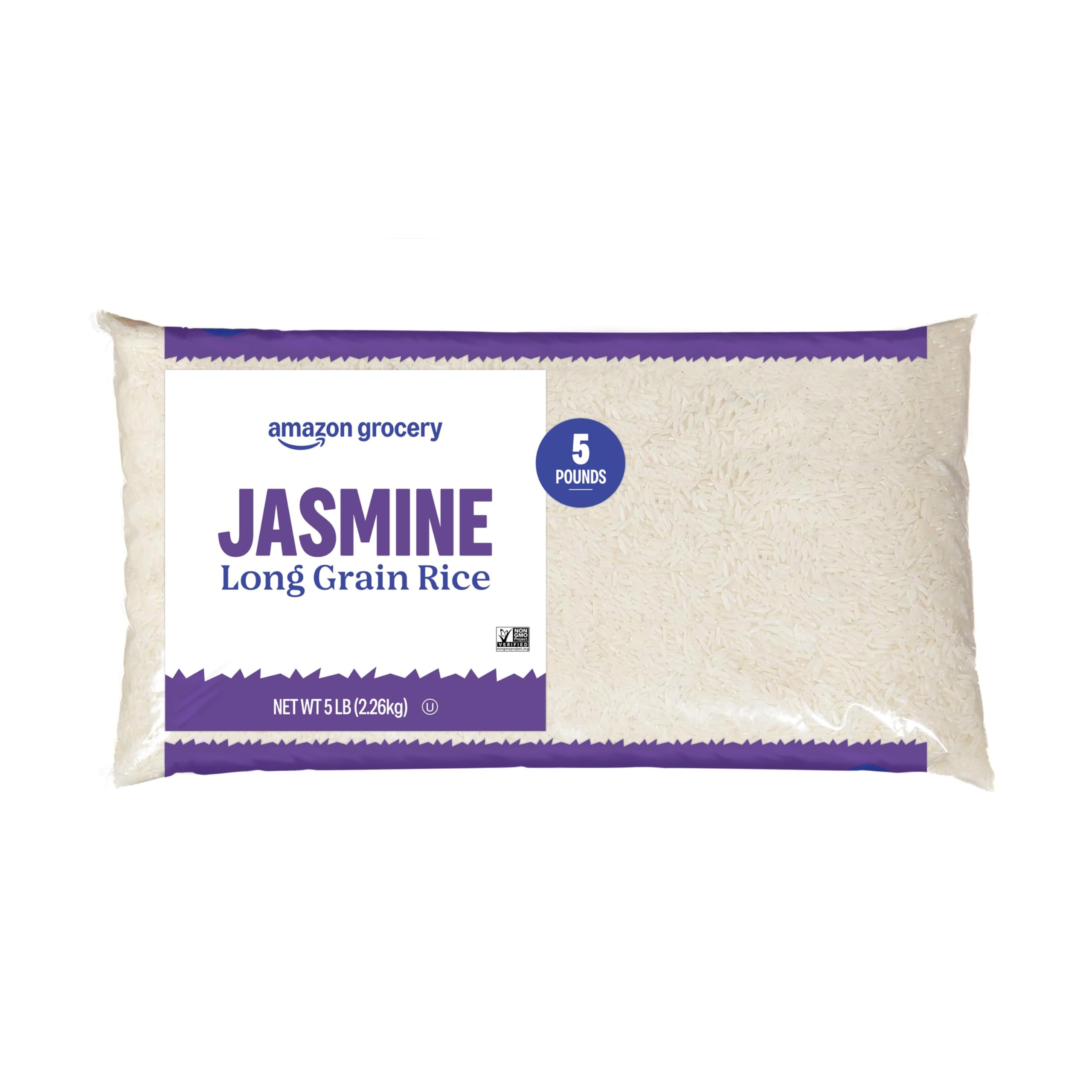 Amazon Grocery, Jasmine Long Grain Rice, 5 Lb