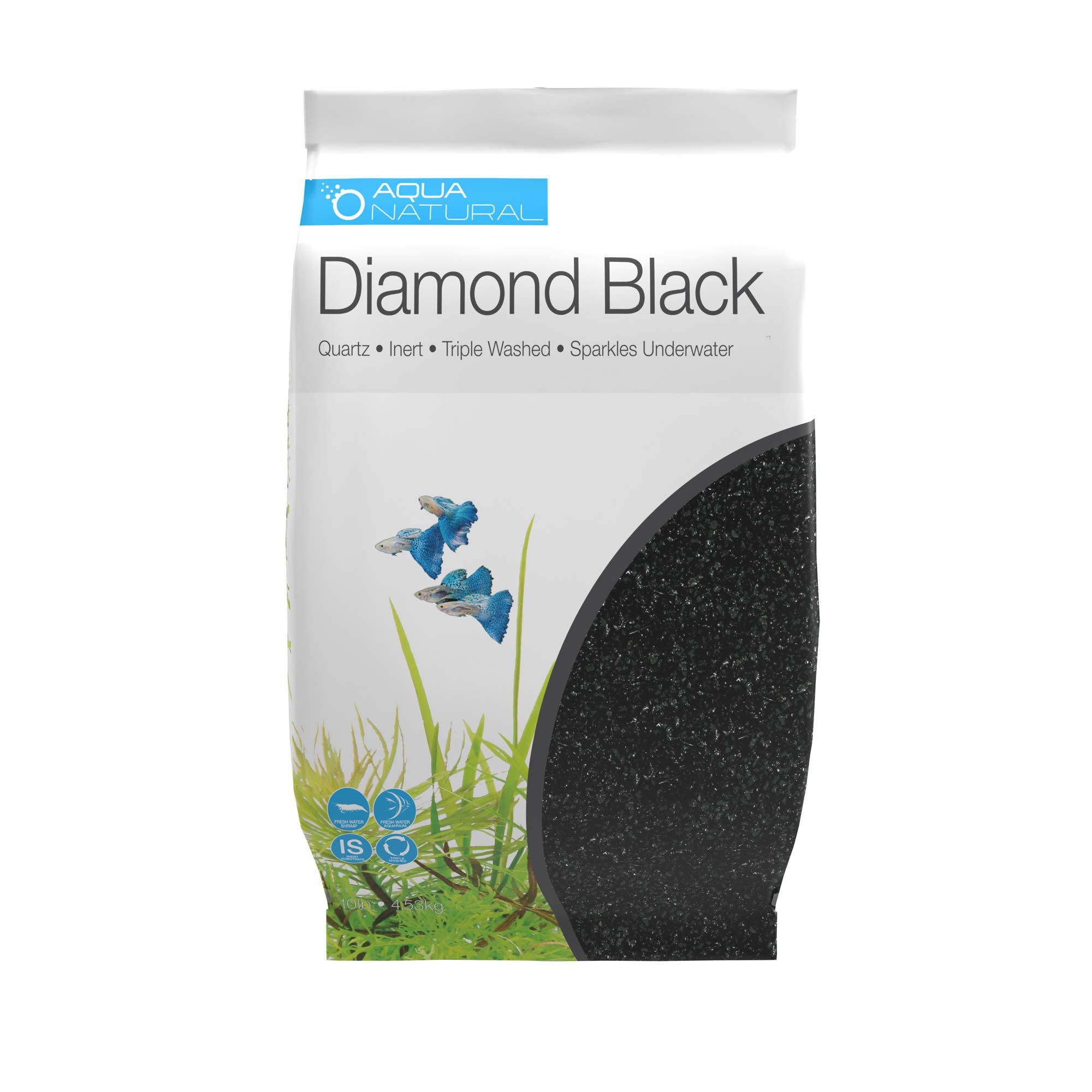 Aqua Natural Diamond Black Aquarium Gravel 10lb