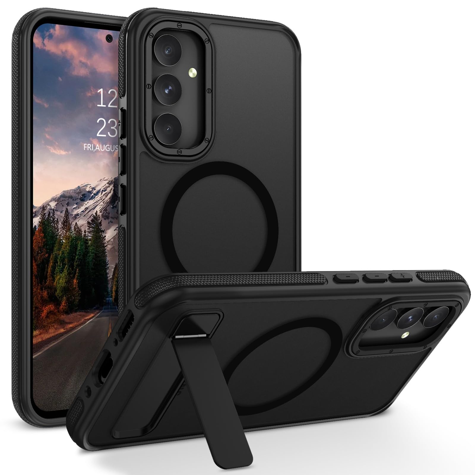 GUAGUA Samsung Galaxy A54 MagSafe Kickstand Case Black