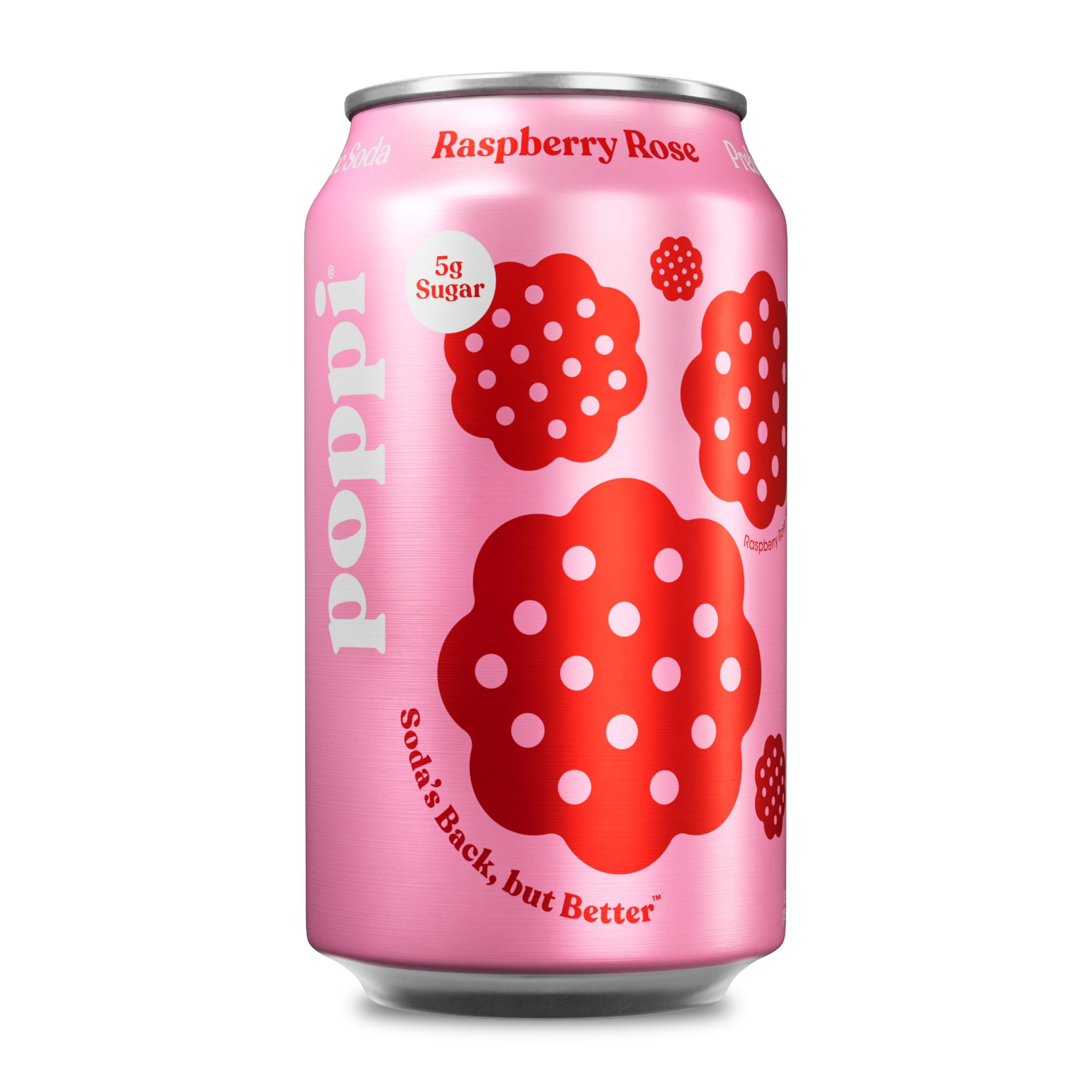 Poppi Prebiotic Soda, Raspberry Rose, 12 Fl Oz