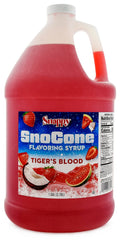Snappy Tigers Blood Sno Cone Syrup, 1 Gallon (128 ounces) Size, Ready to Use For Snow Cone Machines, Flavored Syrup for Shaved Ice, 14 Snow Cone Flavor Options