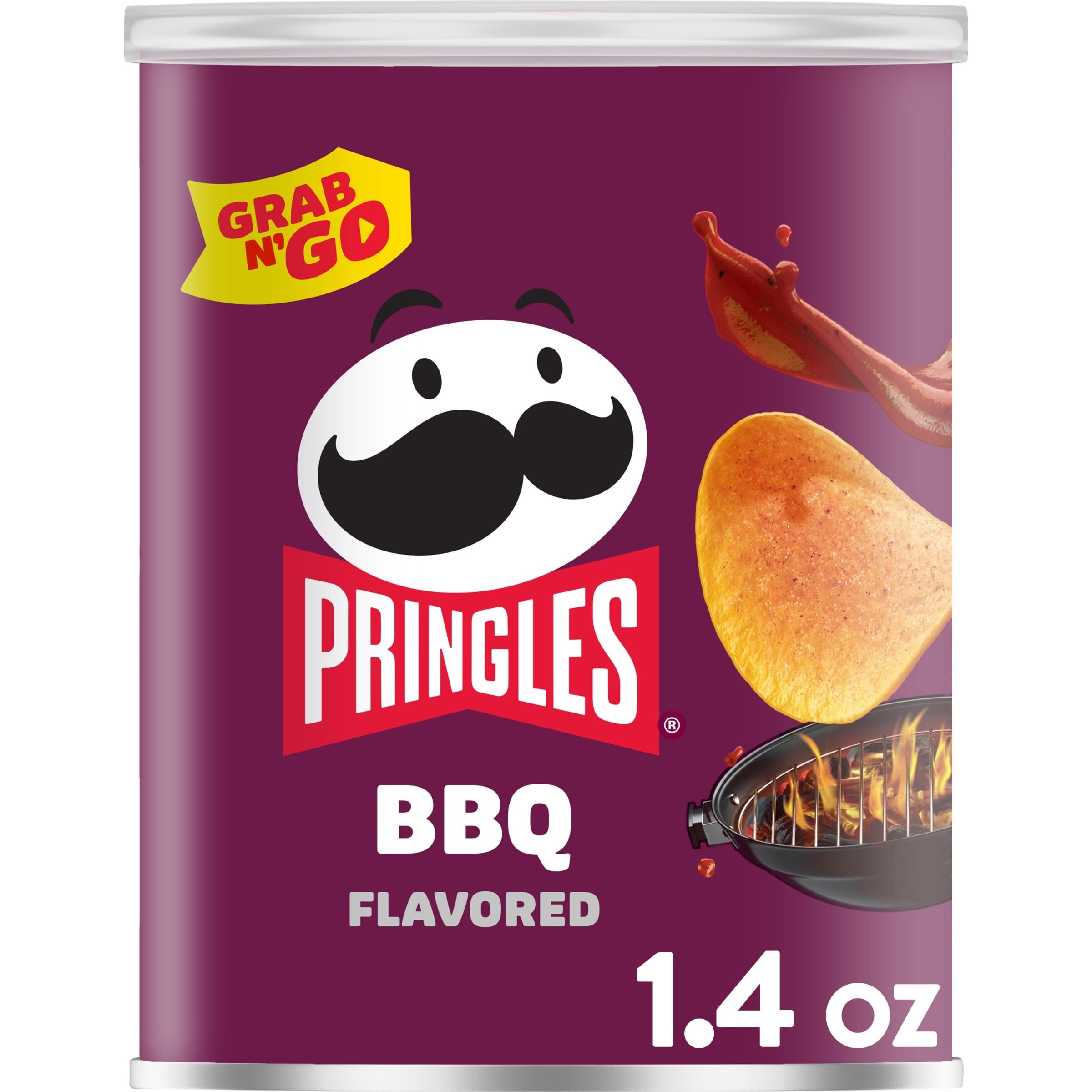 Pringles BBQ Potato Crisps Grab N Go 1.4oz Can