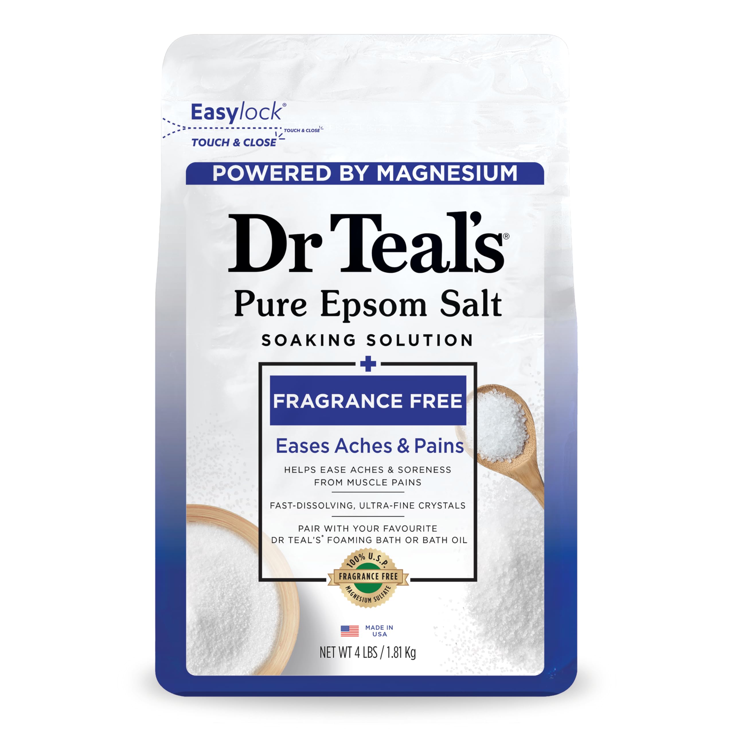 Dr Teal's Fragrance-Free Epsom Salt Soak 4lb