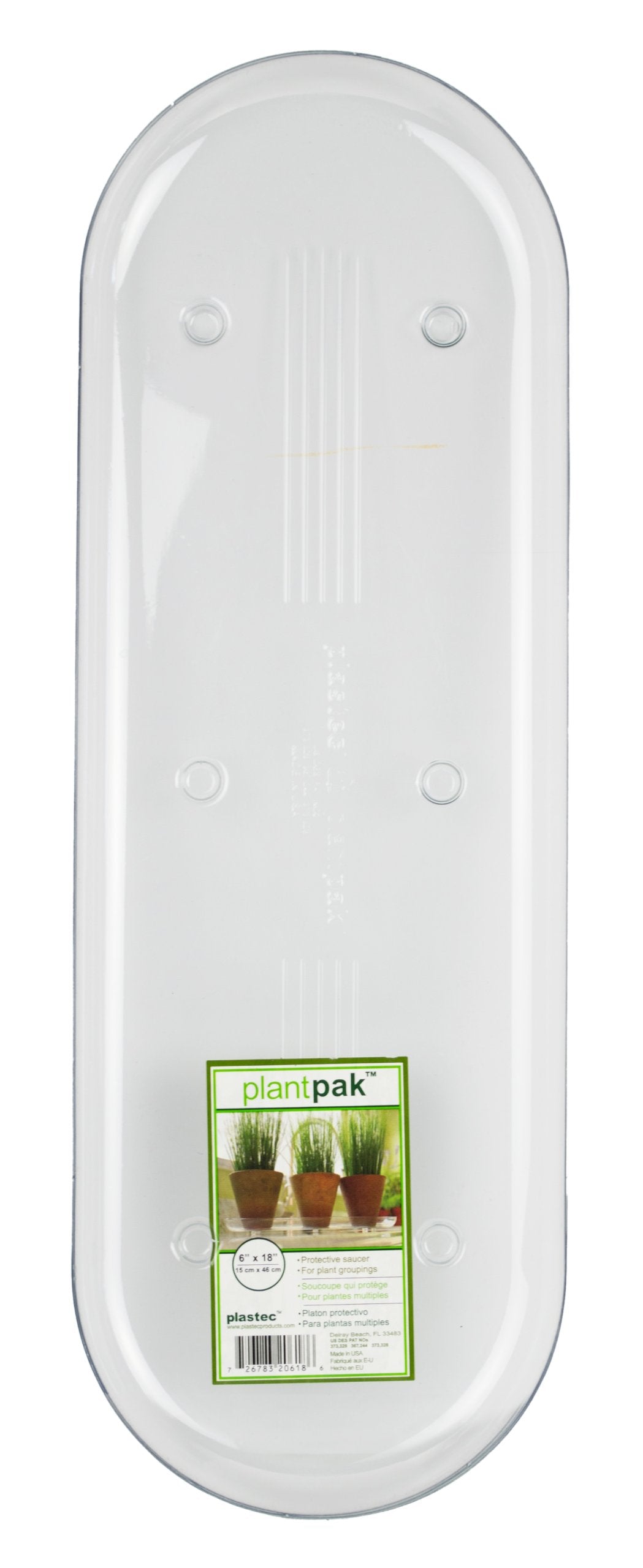 Plastec Oval Plantpak Saucer Clear 18 Inch