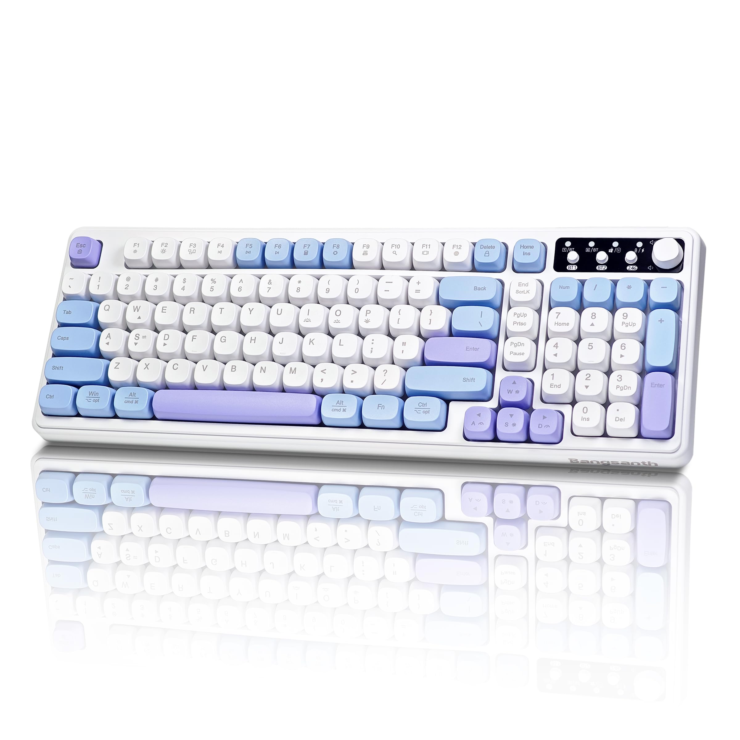 Bangsanth RGB Tri-Mode Gaming Keyboard 99-Key Creamy