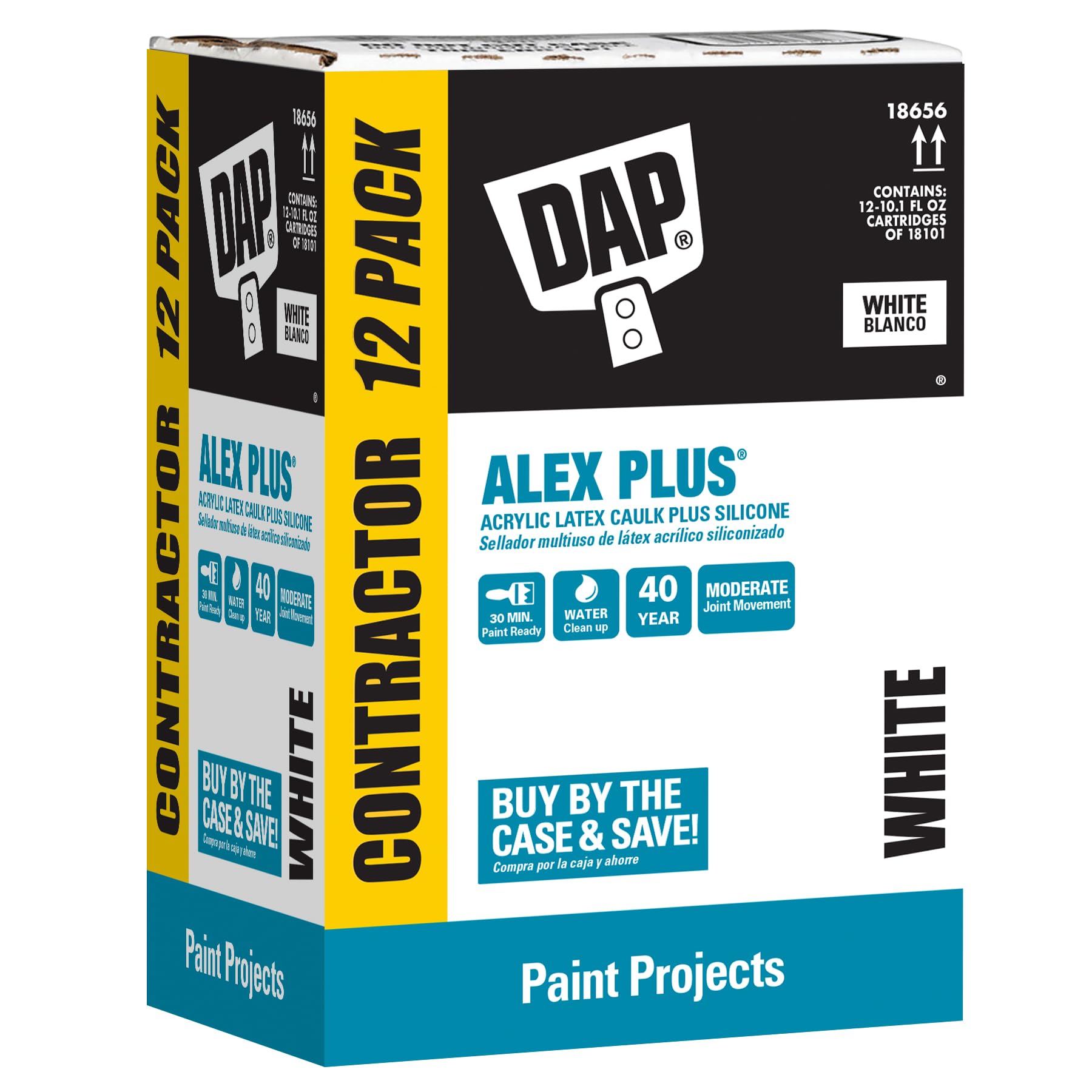 ALEX PLUS Caulk White Contractor Pack 10.1oz 12-Pack