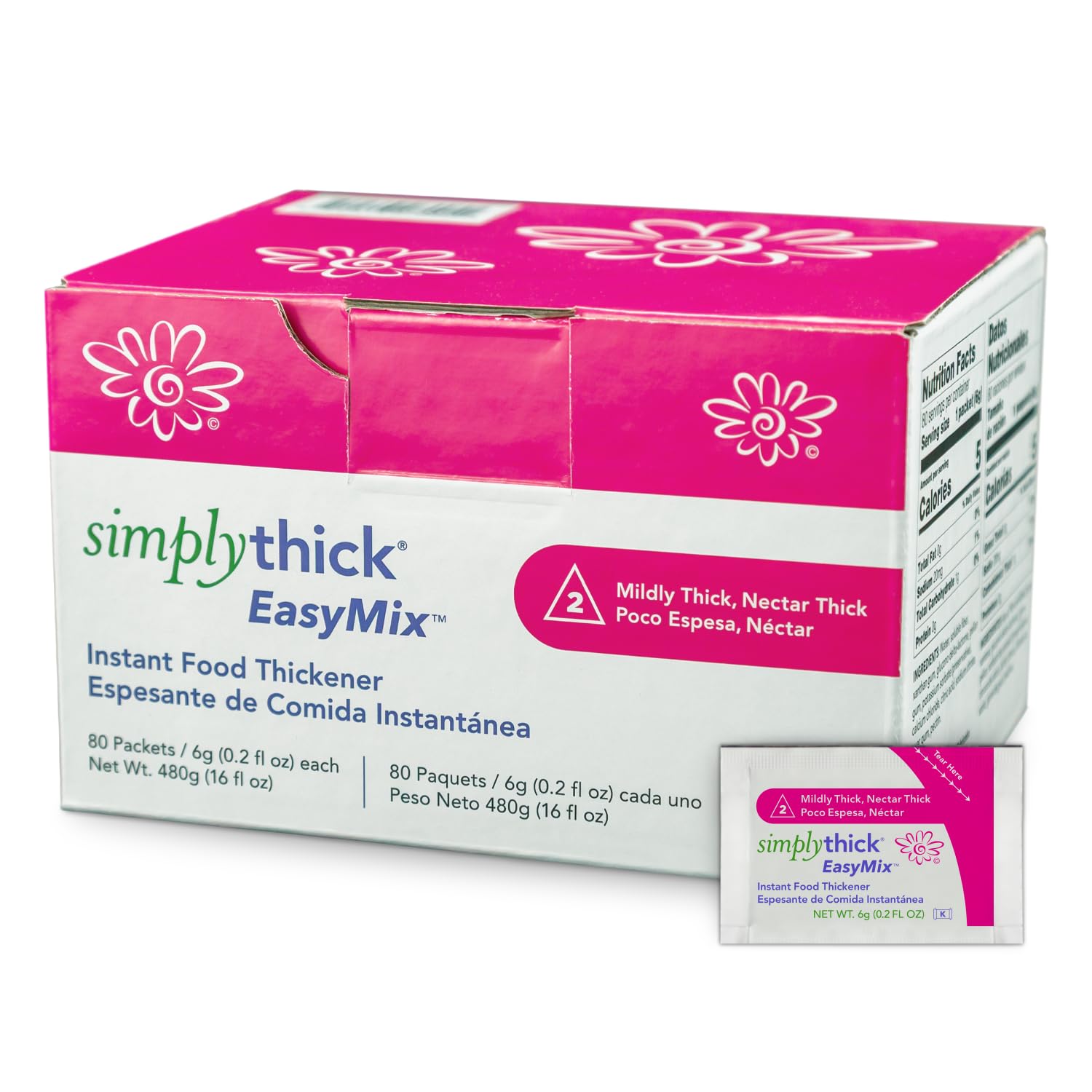 SimplyThick EasyMix Gel Thickener Packets 6g 80 Count