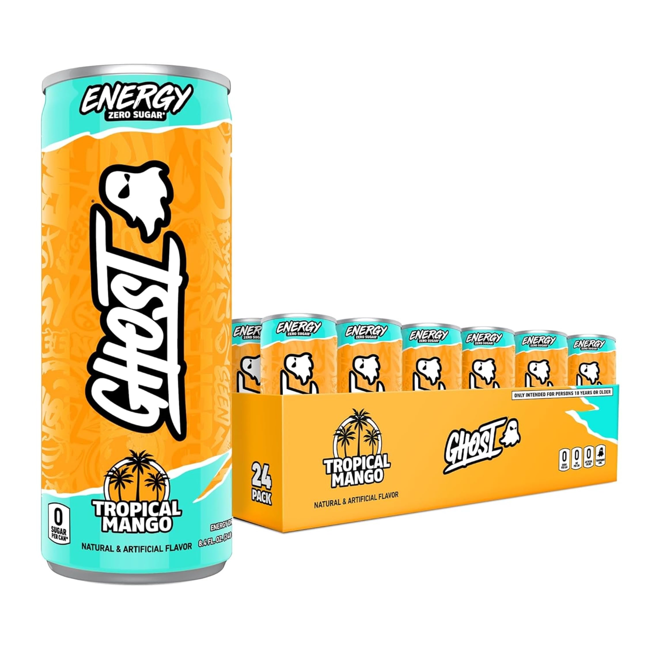 GHOST Tropical Mango Energy Drink 8.4oz 24 Pack