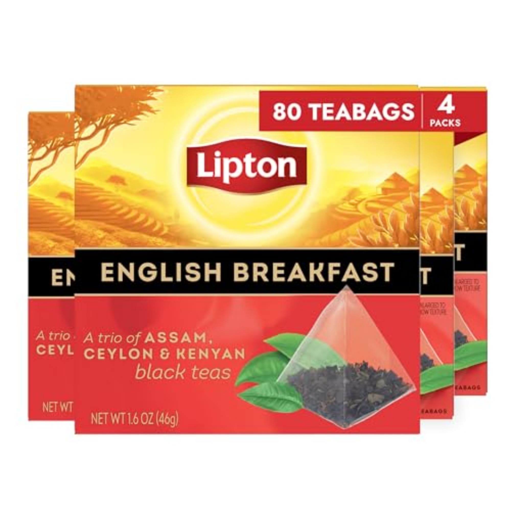 Lipton English Breakfast Pyramid Tea Bags 80-Count