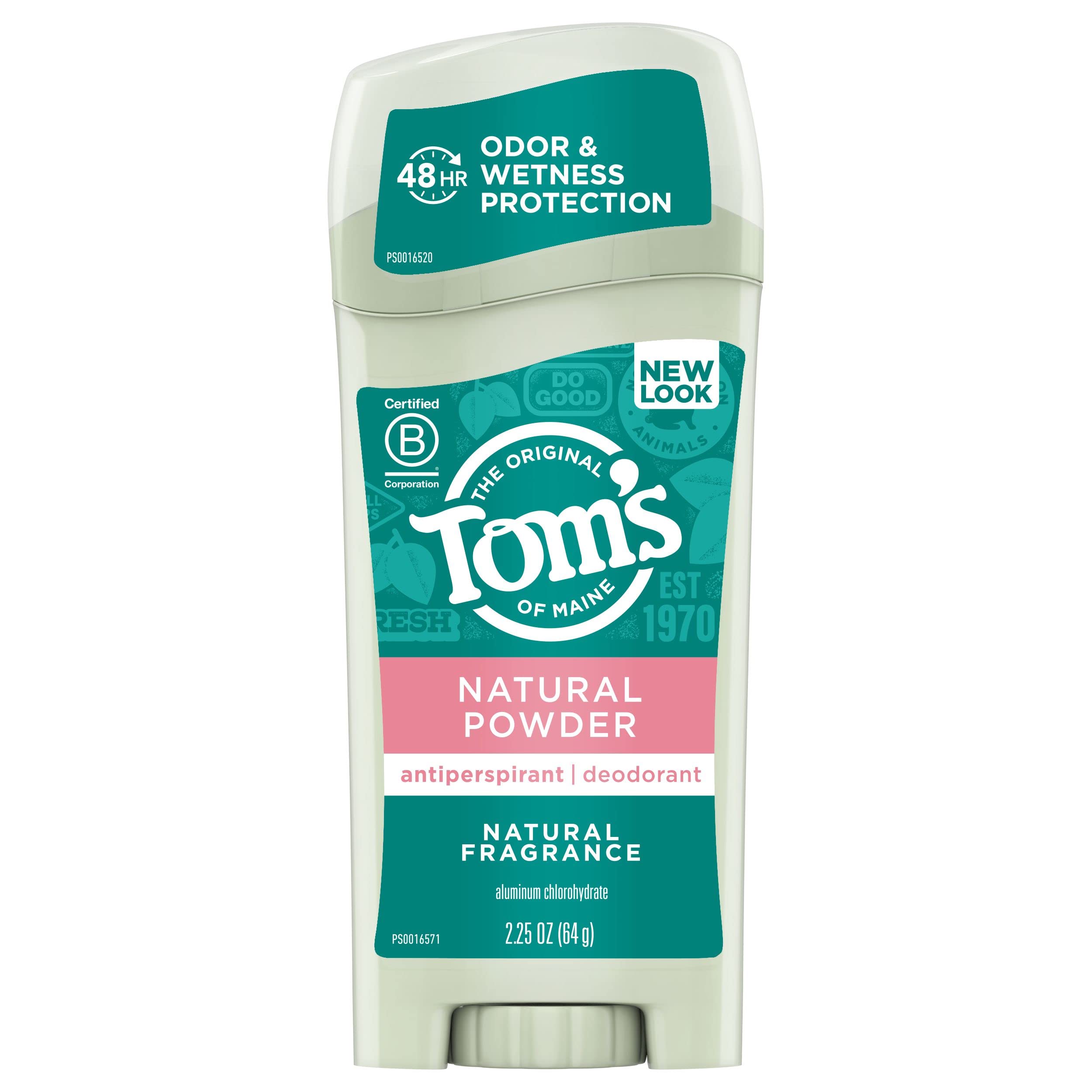 Tom's of Maine Antiperspirant Deodorant for Women, Natural Powder, 2.25 oz. (Packaging May Vary)