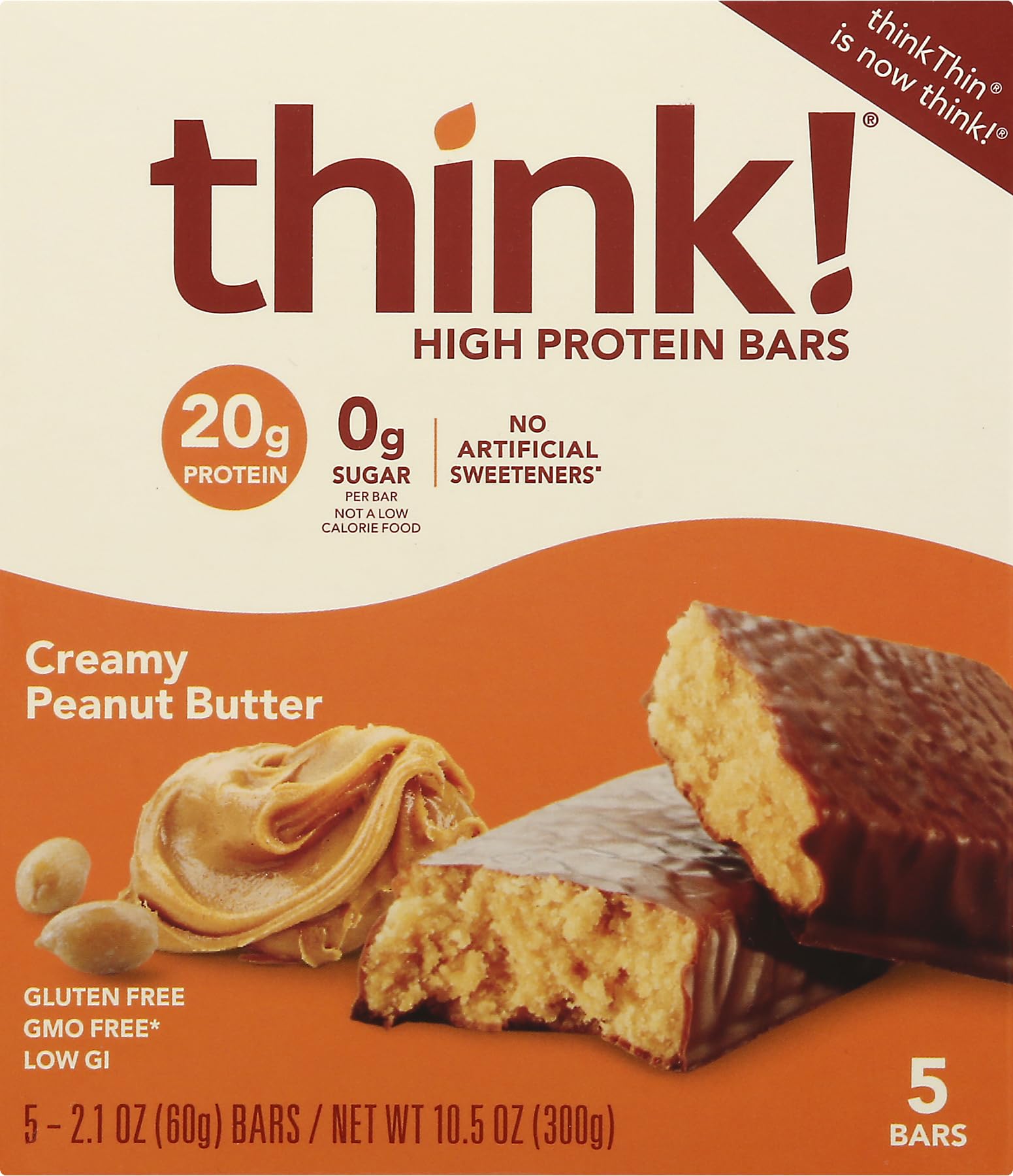 thinkThin Bar Creamy Peanut Butter, 10.5 oz