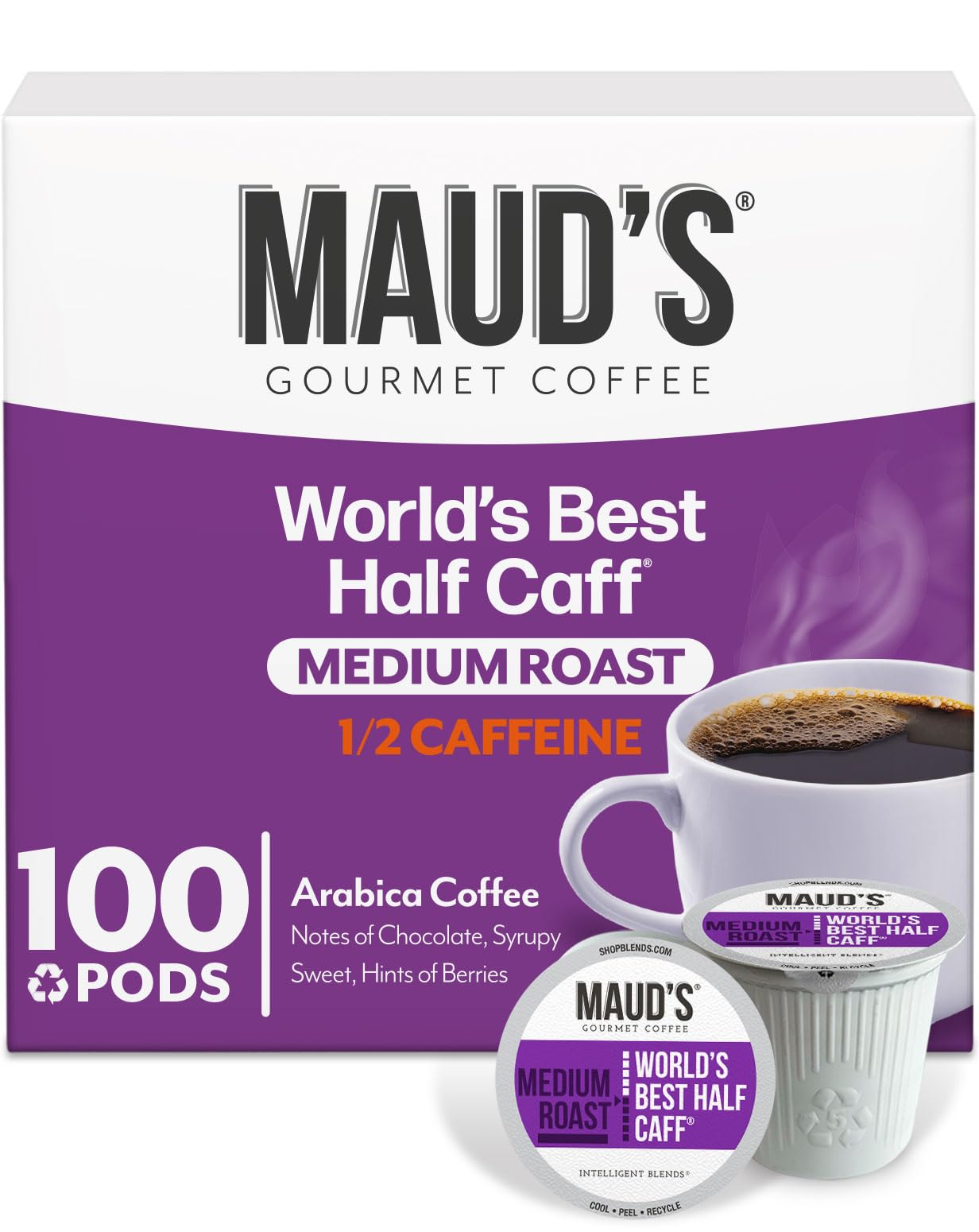 Maud's Half Caff Coffee Pods 100 Count