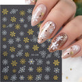 Gold and Silver Snowflake Nail art 5 Shetes