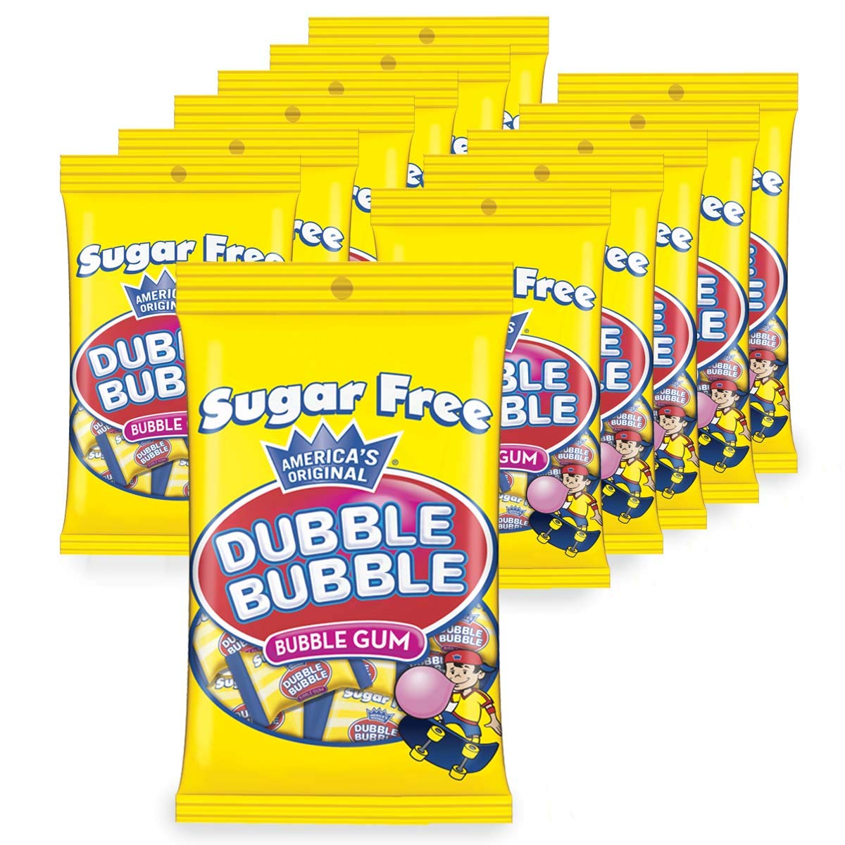 Tootsie Roll Dubble Bubble Sugar Free Gum 3.5oz 12 Pack