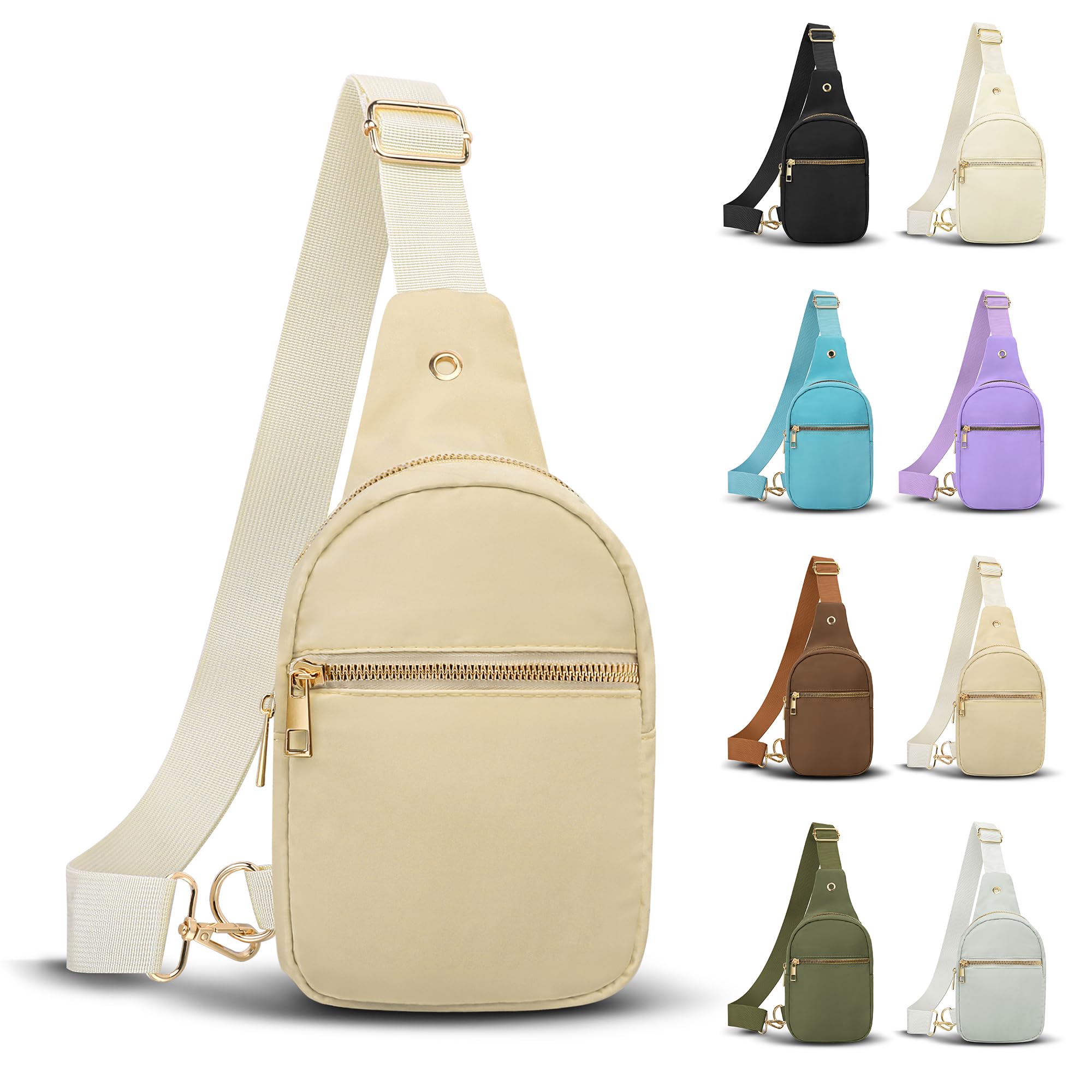 VOROLO Trendy Crossbody Sling Bag Khaki