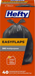 Hefty Easyflaps 30 GALLON MULTI Purpose Large Trash Bags 40 count