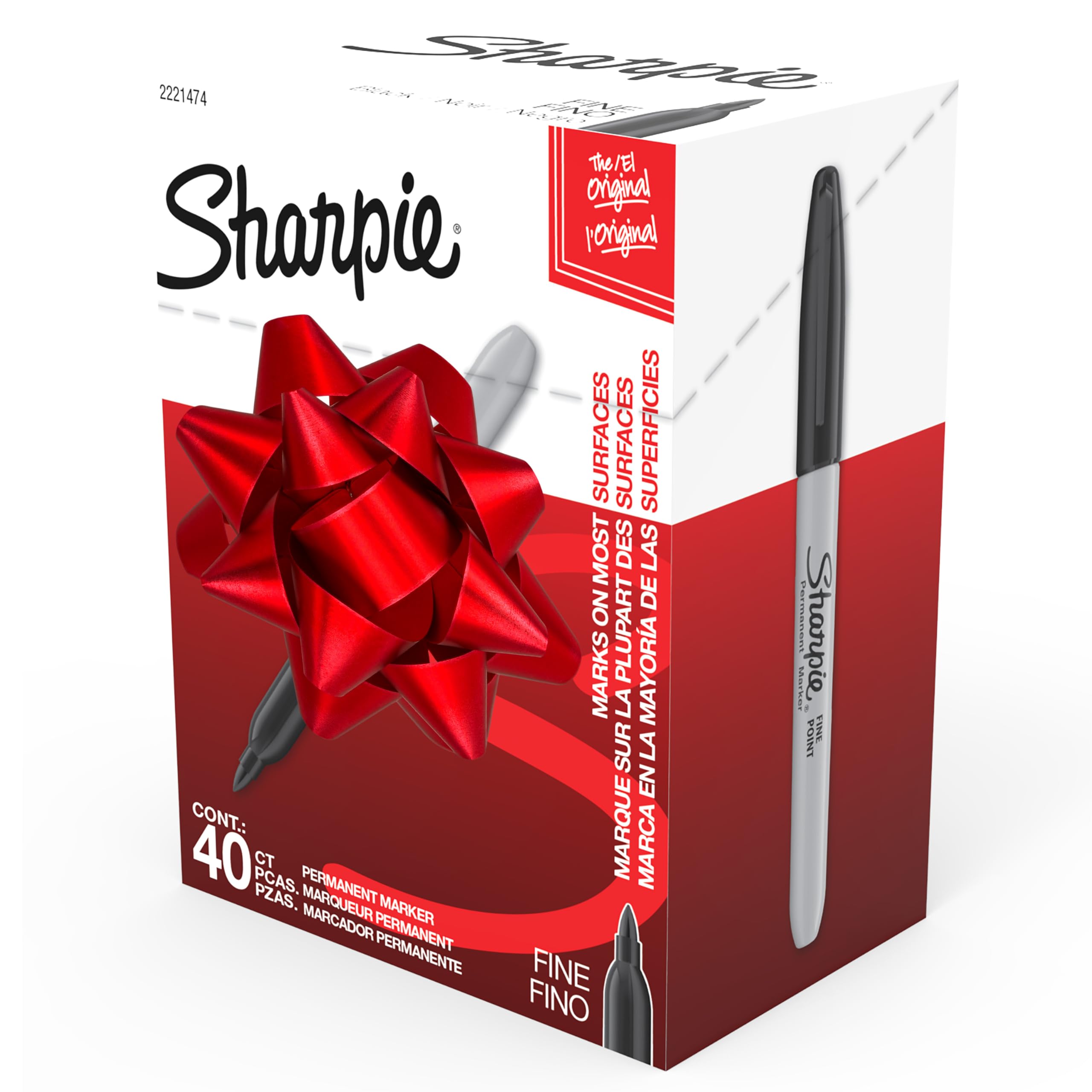Sharpie Permanent Markers Fine Black 40-Pack