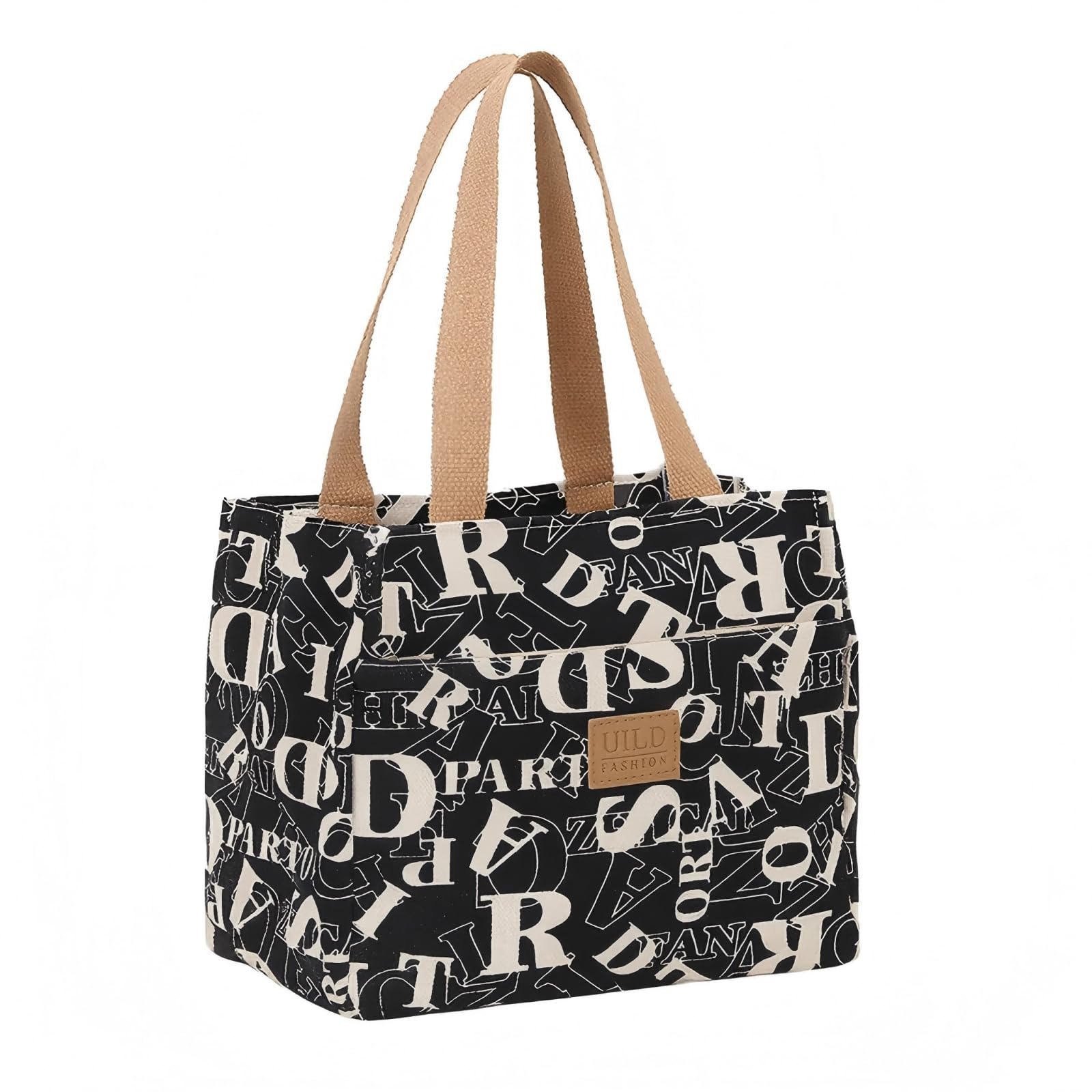 OIMEI Black Letter Insulated Lunch Bag