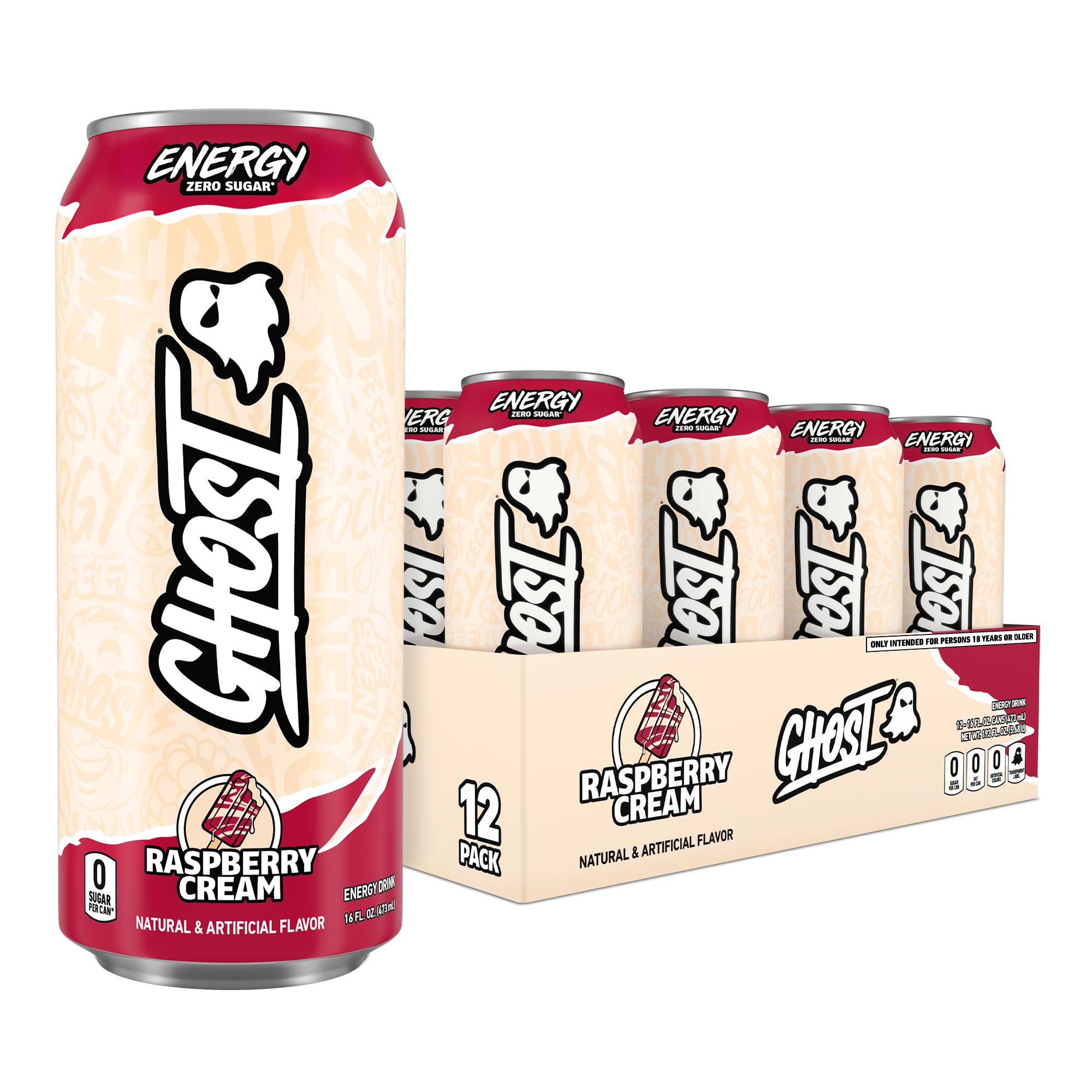 GHOST Raspberry Cream Energy 16oz Cans 12-Pack