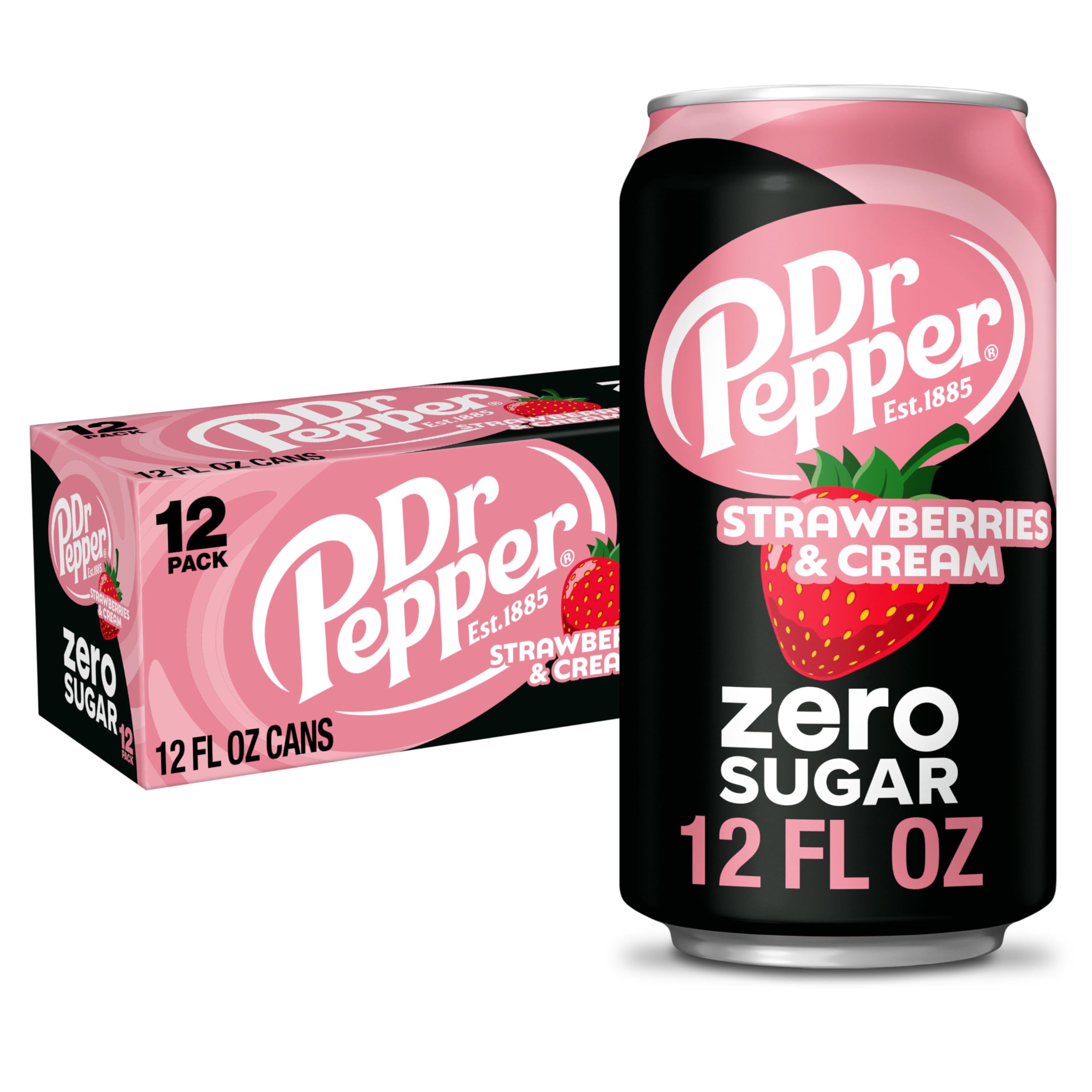 Dr Pepper Zero Strawberries & Cream 12oz Cans 12-Pack