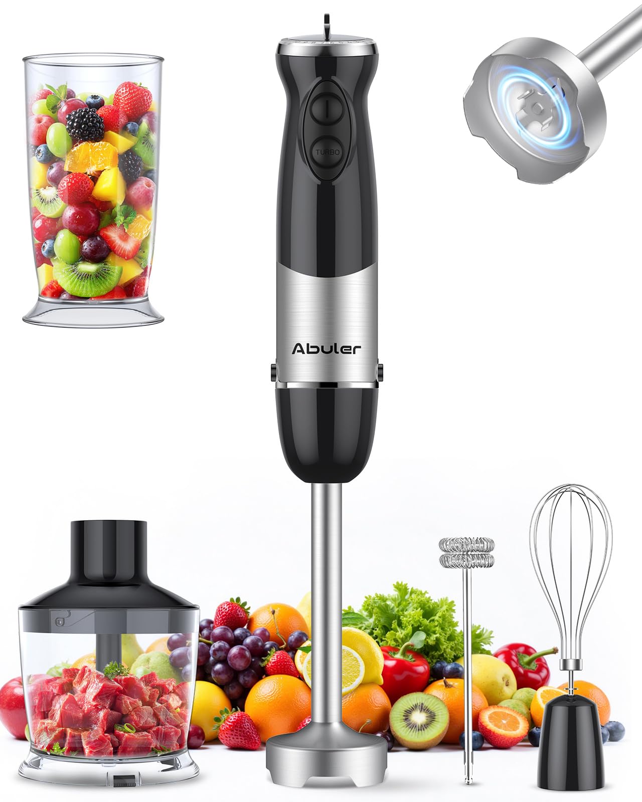 Black 5-in-1 Immersion Hand Blender Set