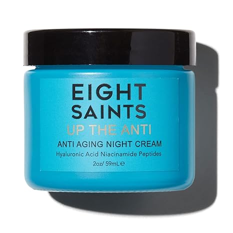 Eight Saints Up The Anti Anti-Aging Night Cream to Reduce Wrinkles and Face Lines with Hyaluronic Acid, Niacinamide and Peptides 2oz