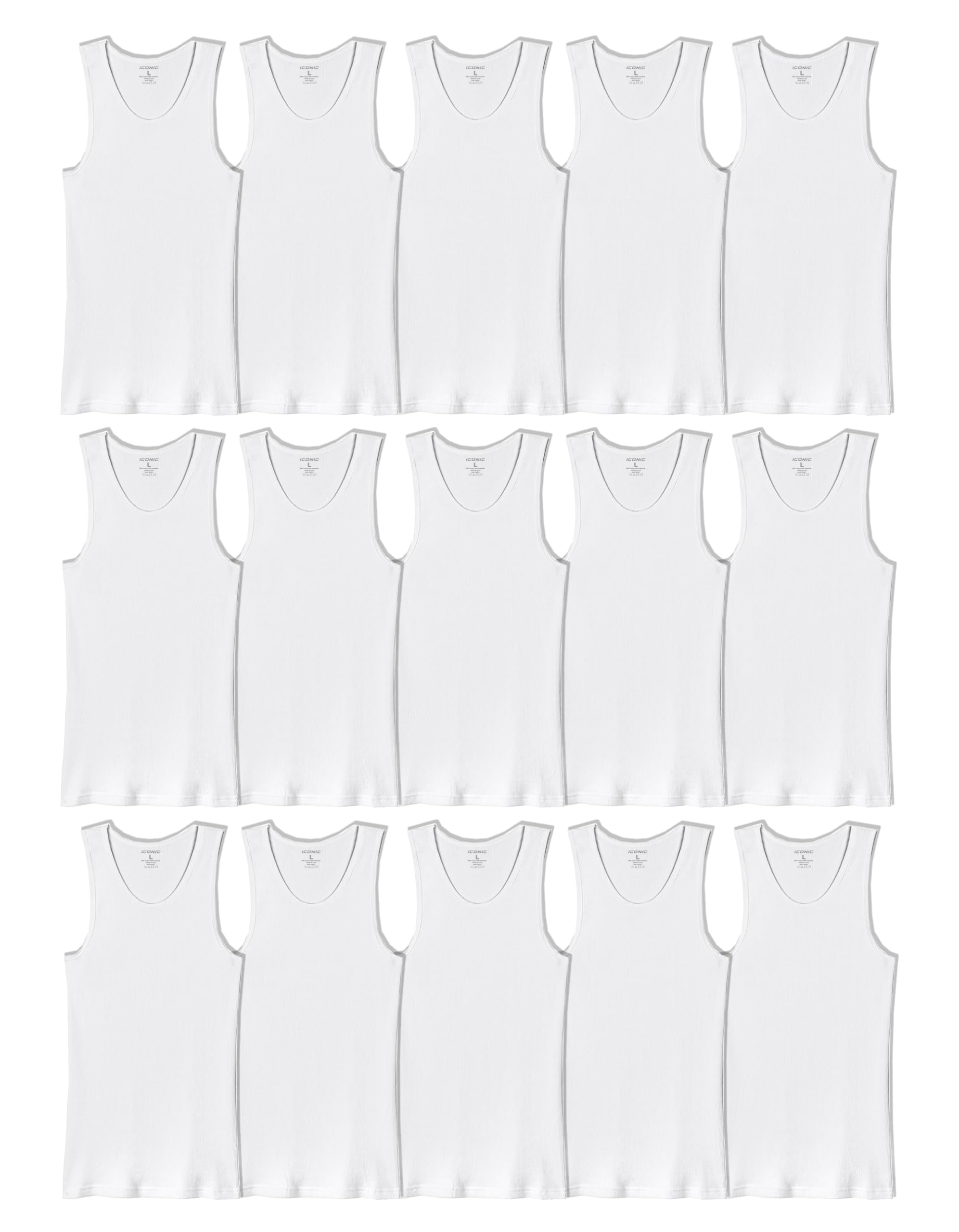 Active 23 Men’s White Tank Tops 15-Pack