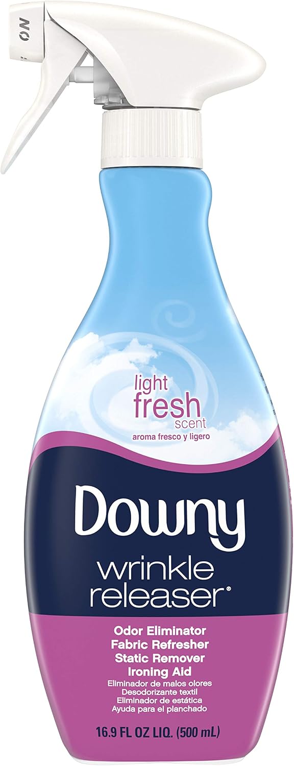Downy Wrinkle Release Spray Plus, Static Remover, Odor Eliminator, Steamer for Clothes Access16.9ory, Fabric Refresher and Ironing Aid, Light Fresh Scent oz