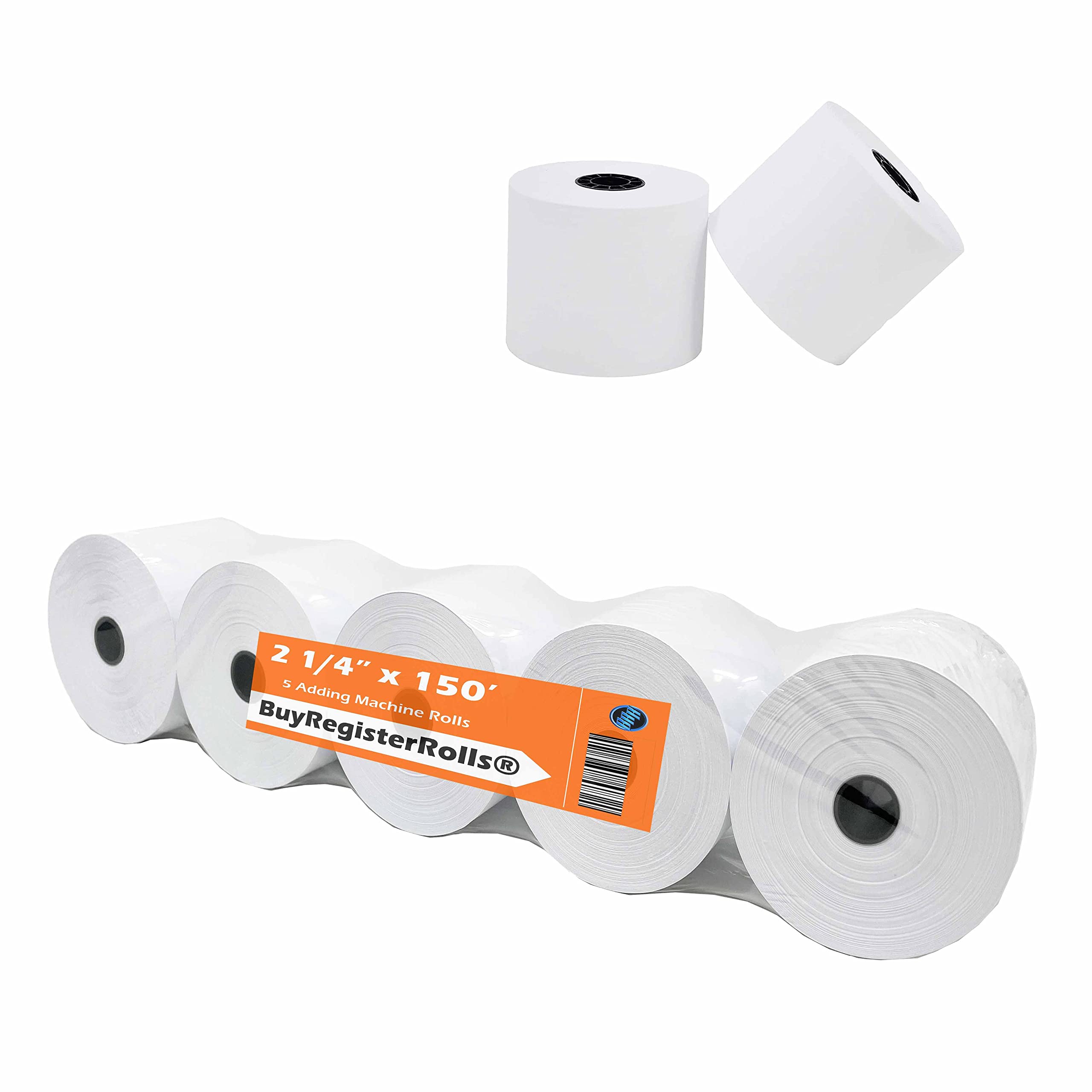 Adding Machine Paper Rolls 2-1/4 x 150ft White 5-Pack