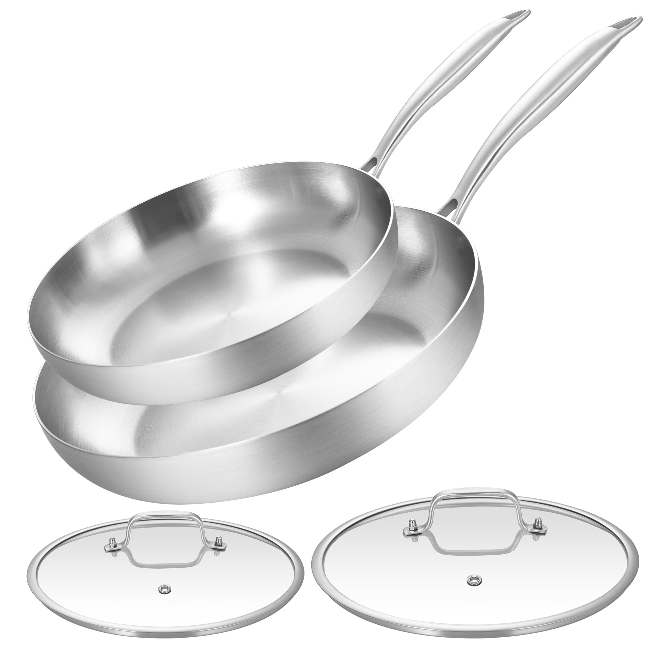 LOLYKITCH Tri-Ply Stainless Frying Pan Set