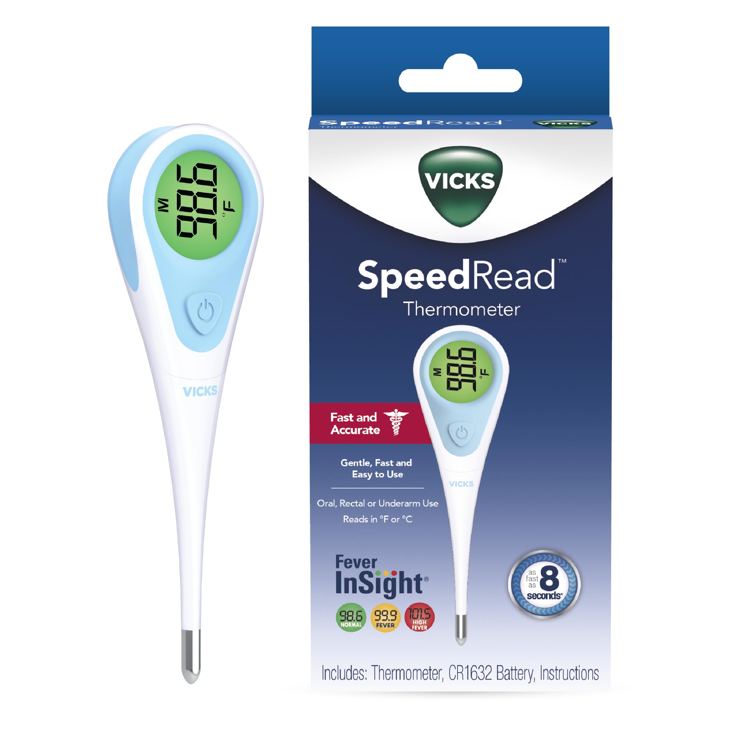 SpeedRead Digital Thermometer Oral Rectal Arm Use