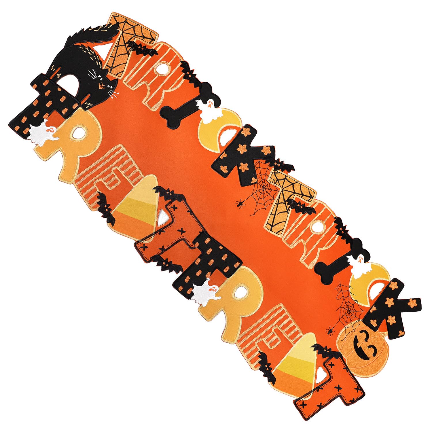 Embroidered Halloween Skeleton Table Runner