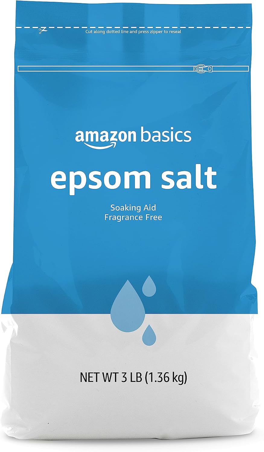 Amazon Basics Epsom Salt Soak, Unscented, Magnesium Sulfate USP, Muscle and Feet Relaxation